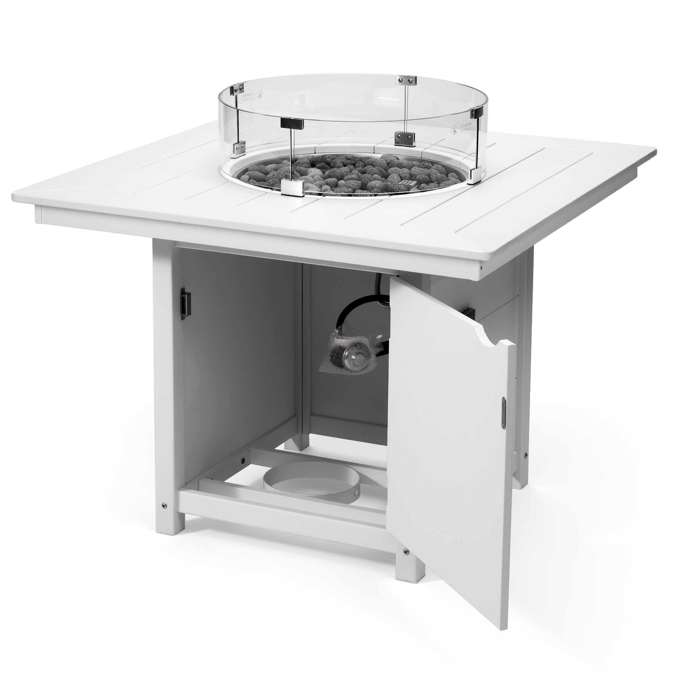 Sol Modern Outdoor Patio Propane 42" Square Fire Pit Table