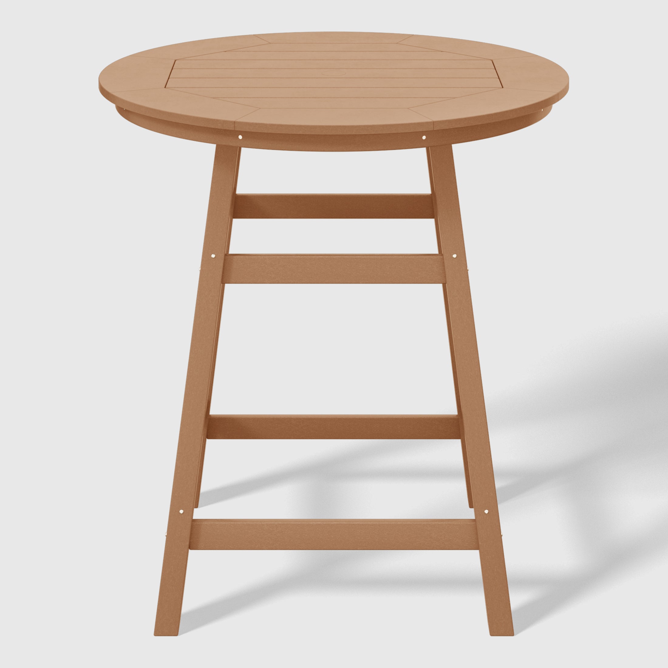 Paradise 5-Piece HDPE Outdoor Patio Dining Bar Bistro Table Set with Counter High Round Bar Stools