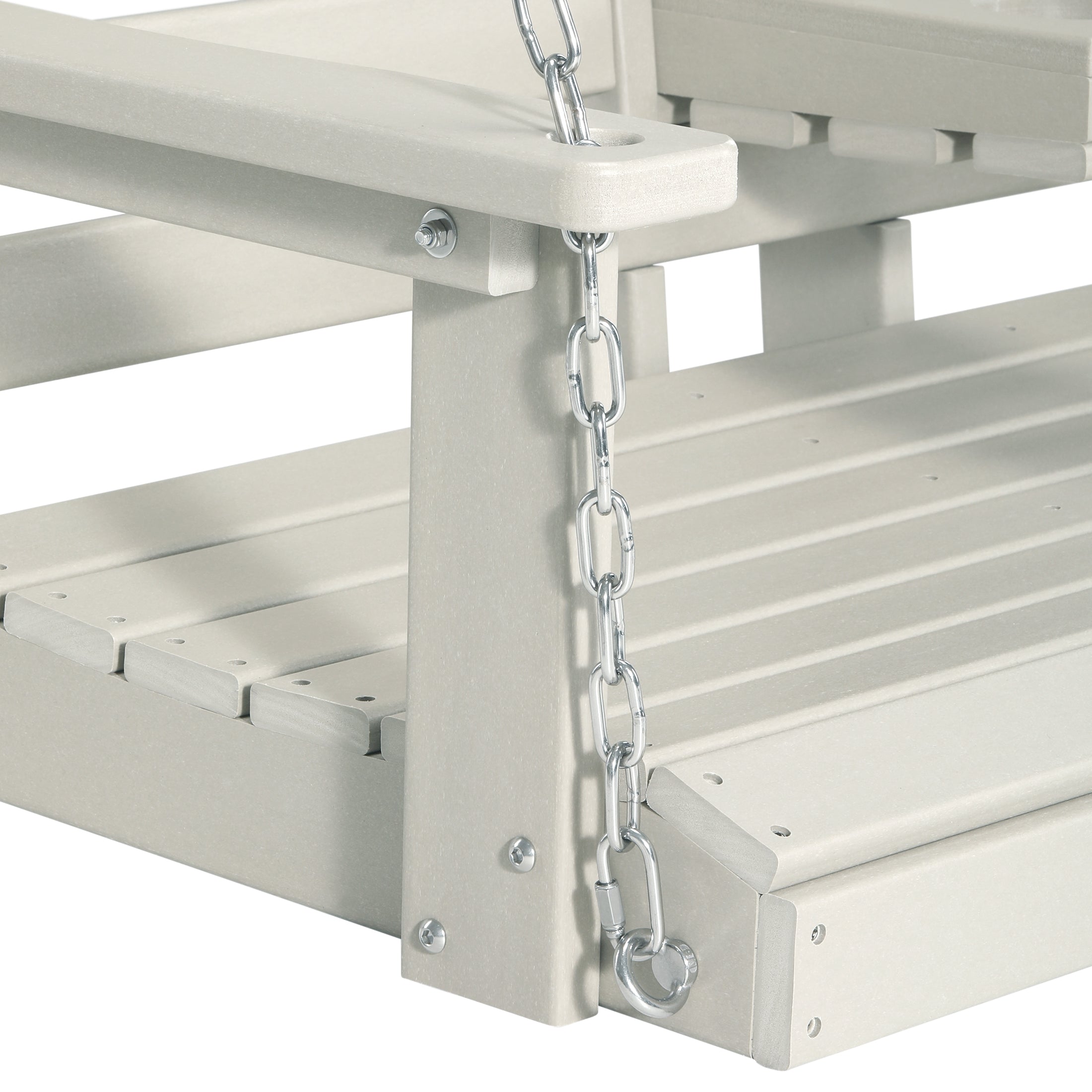 Charleston Outdoor HDPE 54" Front Hanging Porch Swing Bench With Cupholders