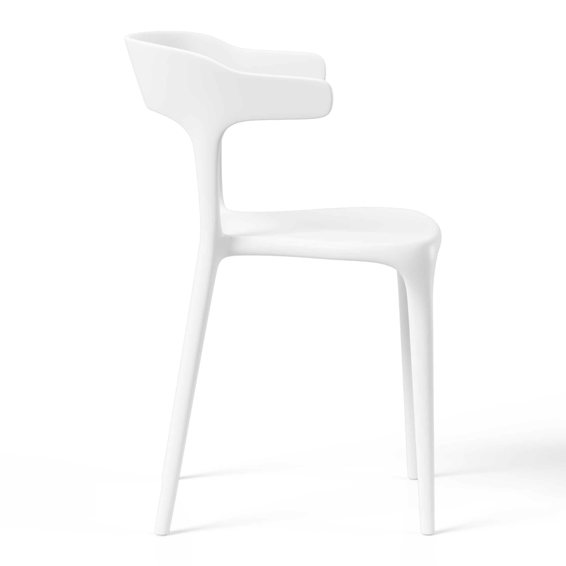 Sunshine Modern Stackable Resin Plastic Patio Dining Chair (Set of 2)