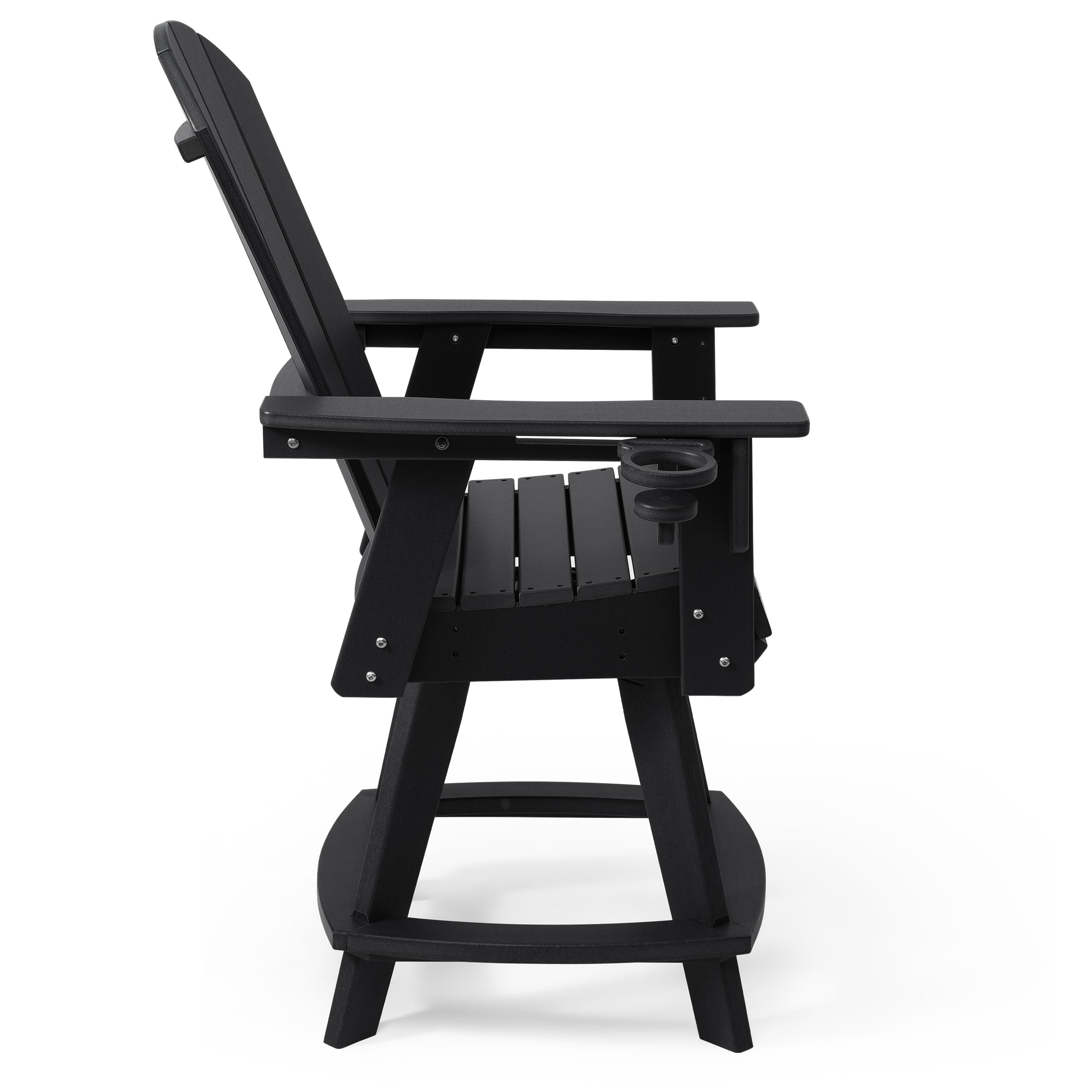 Paradise Outdoor HDPE Adirondack Swivel Counter Height Bar Chair With Cup Holder