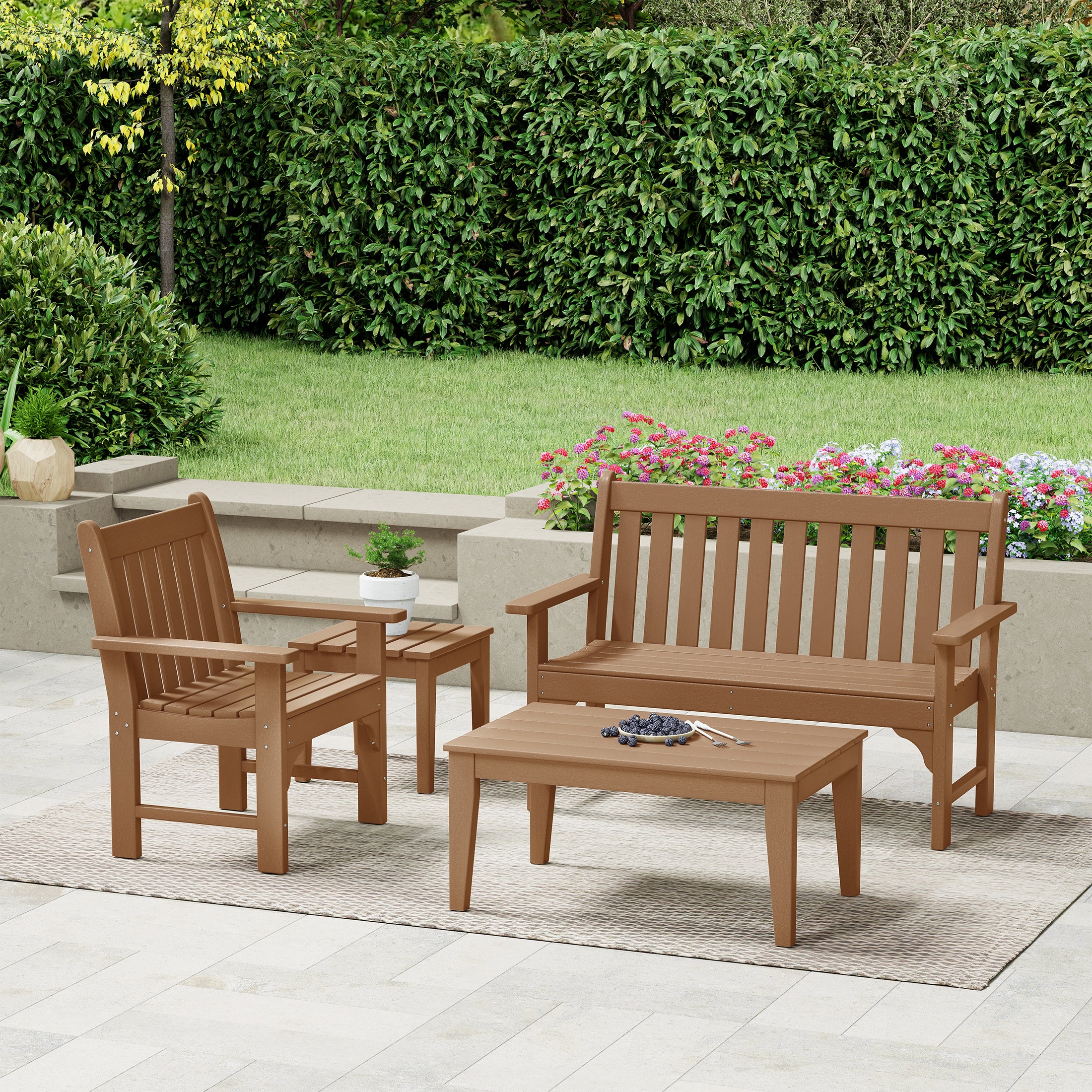 Paradise 4-Piece HDPE Outdoor Patio Furniture Couch Set