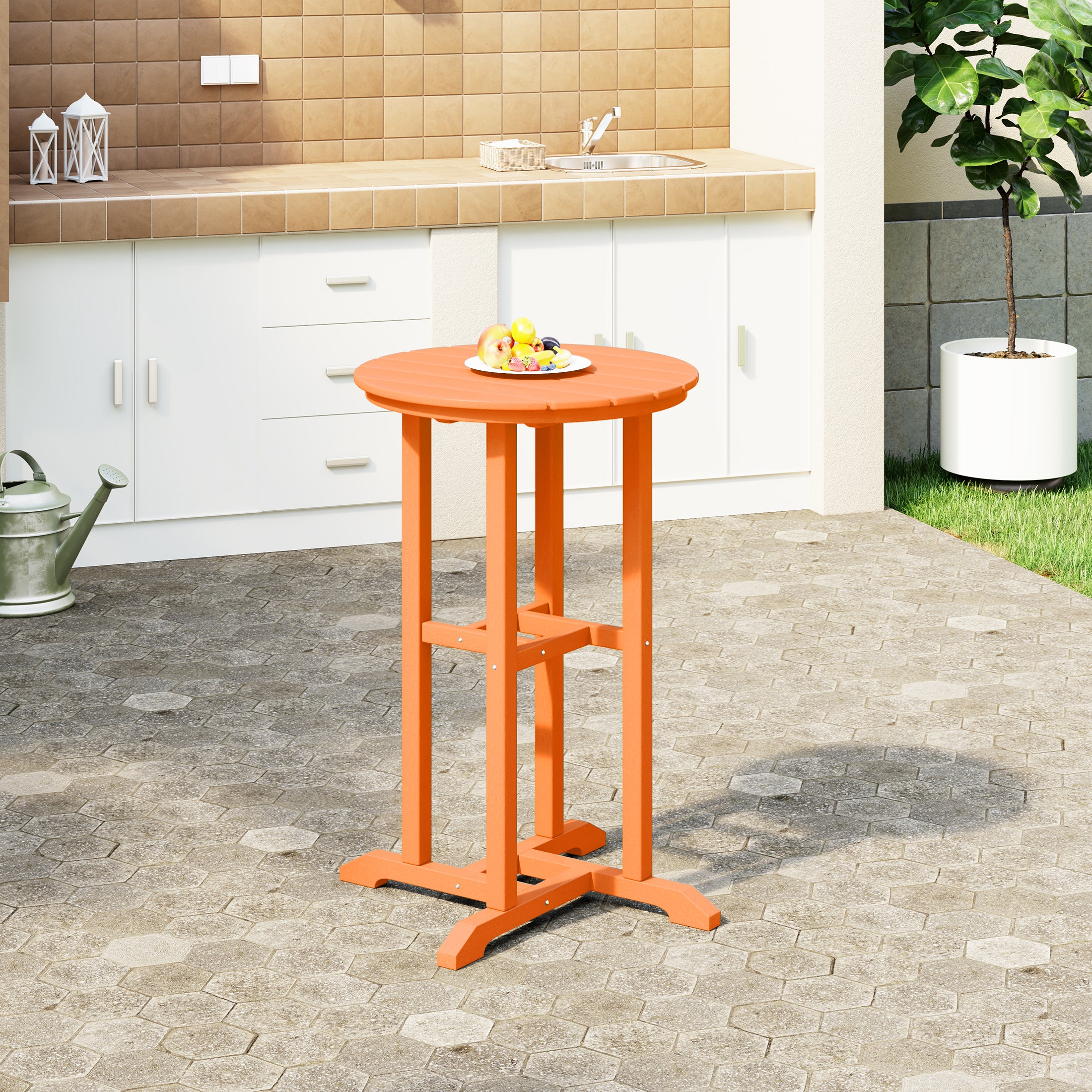 Paradise 37" Counter Height Round Outdoor Patio Bistro Bar Table