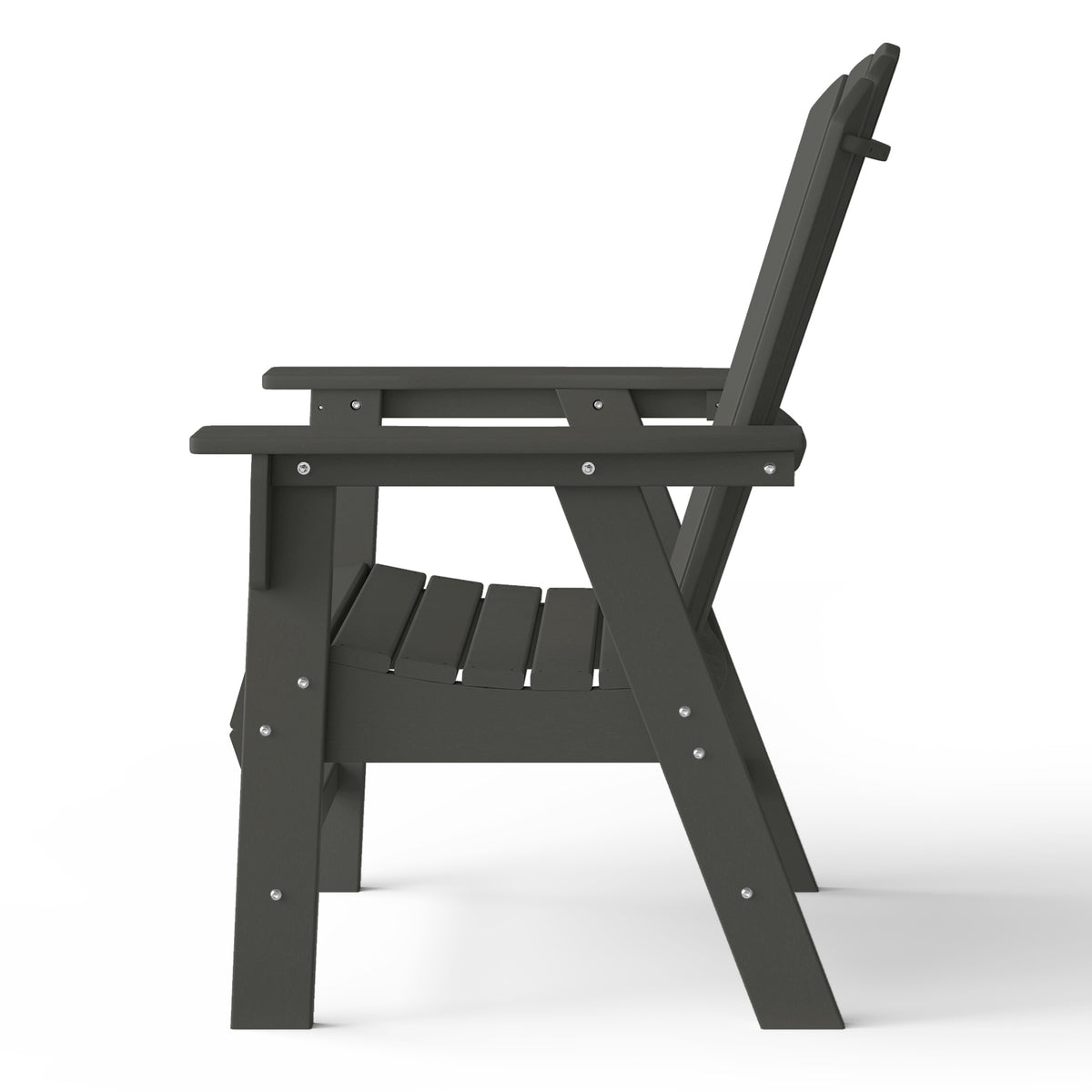 Portside Outdoor Patio Shell-back Adirondack Dining Chair Weather Resistant