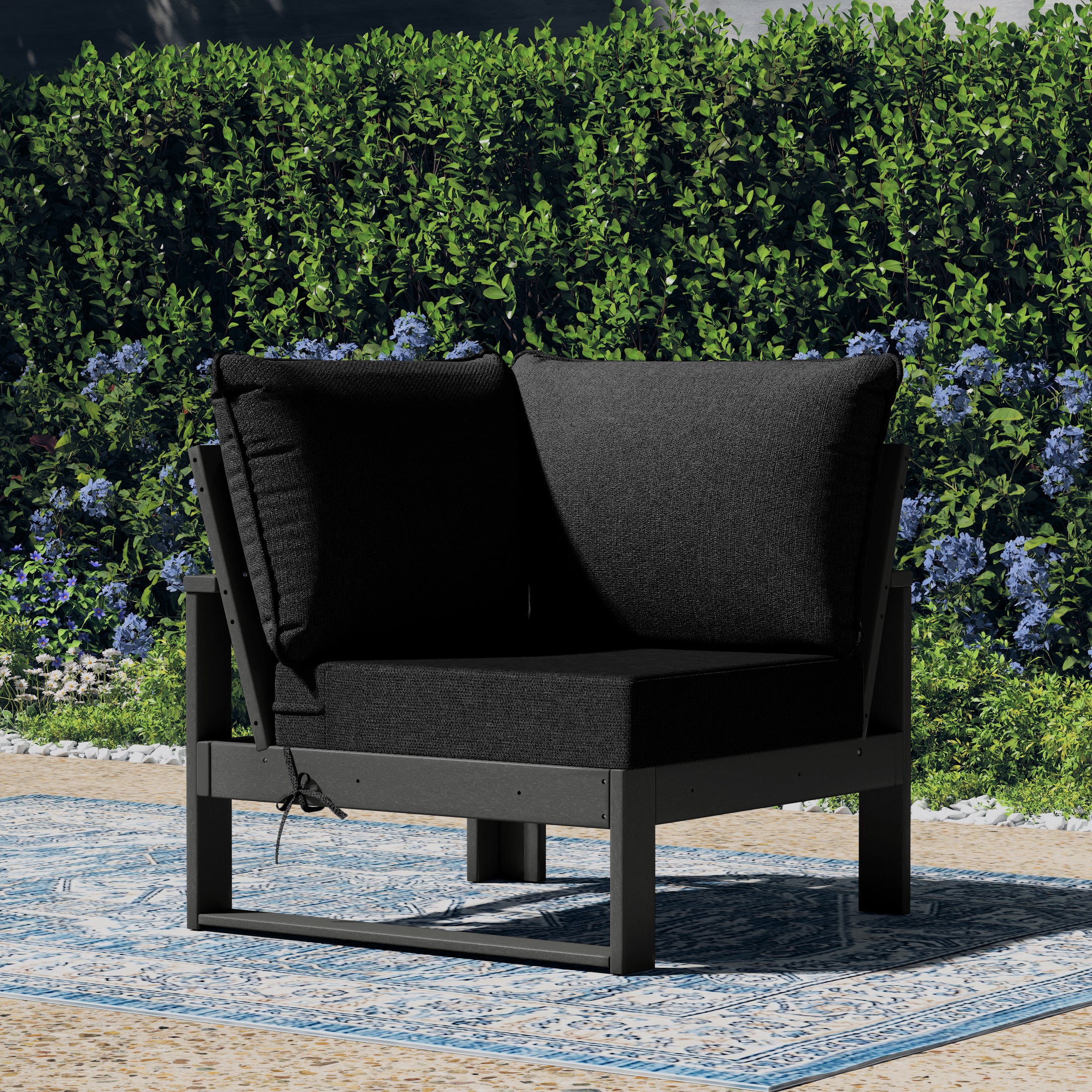 Rockaway Outdoor HDPE Sectional Corner Sofa Seat with Water-Proof Cushions
