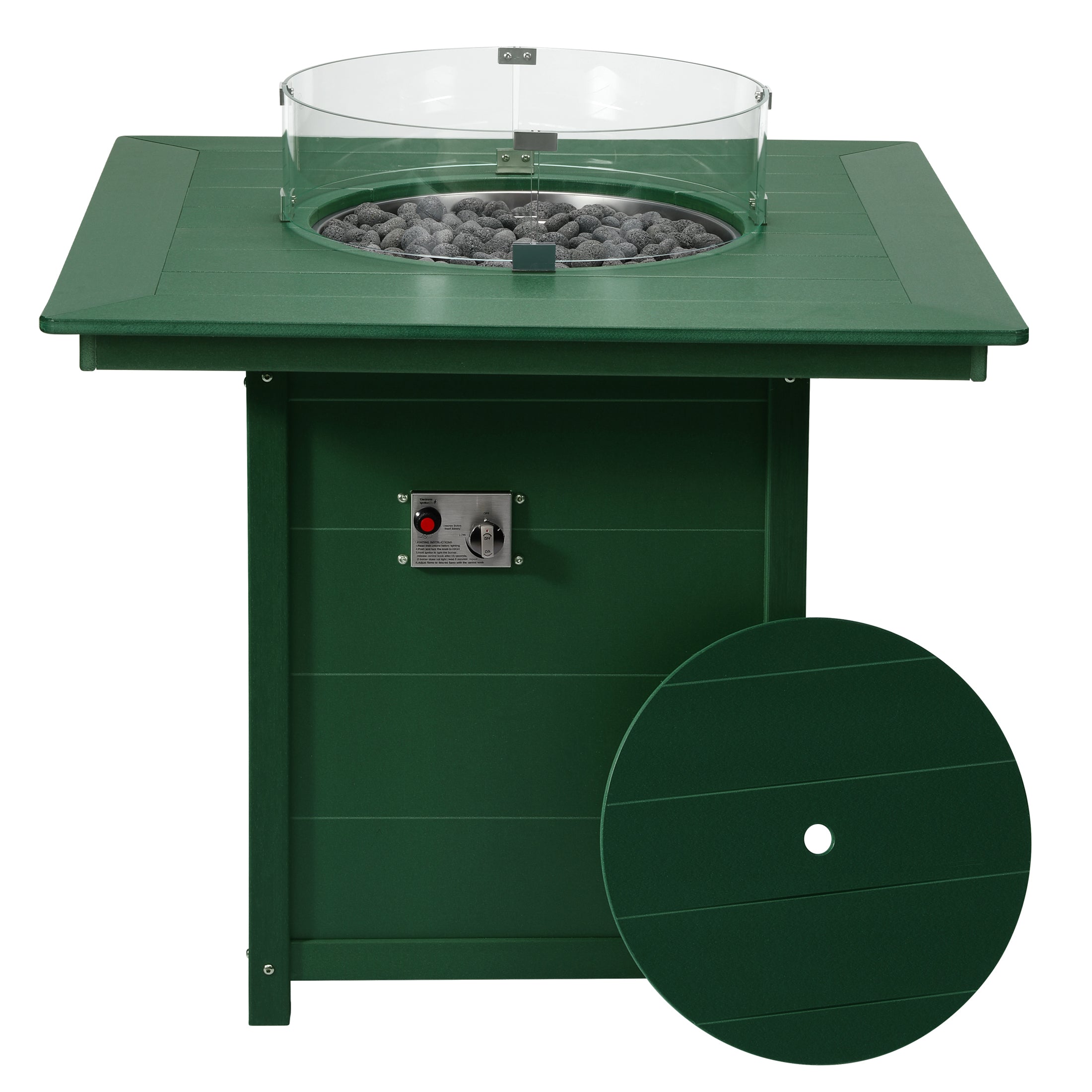 Sol 42" Modern Outdoor Patio Gas Propane Square Fire Pit Table