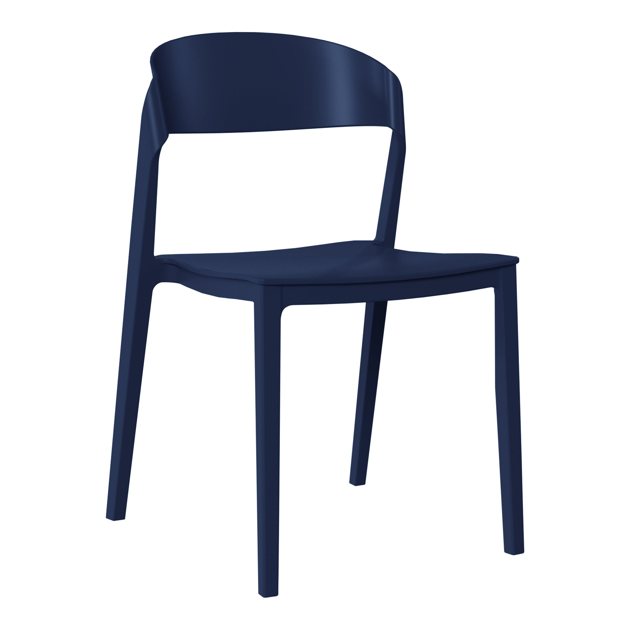 Sunshine Outdoor Modern Stackable Plastic Patio Bistro Dining Side Chairs (Set of 2)