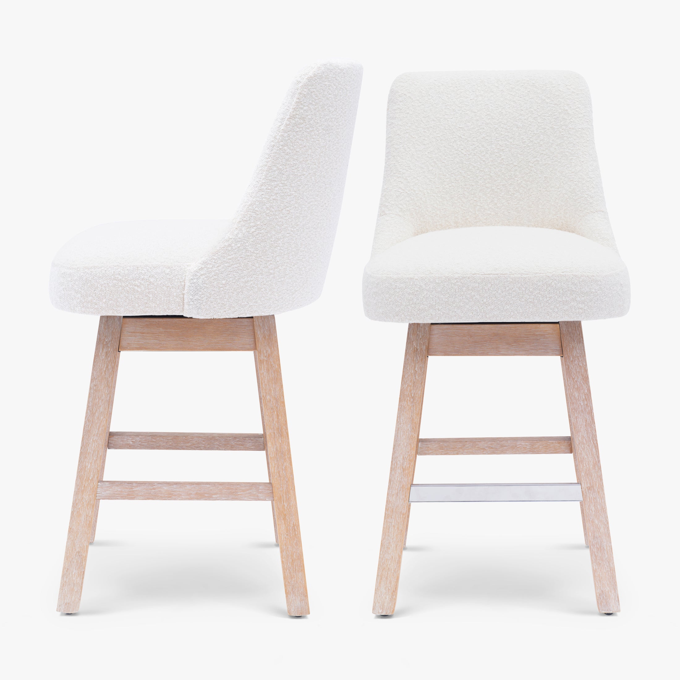 Amélie 26" Upholstered Swivel Counter Height Bar Stools (Set of 2)