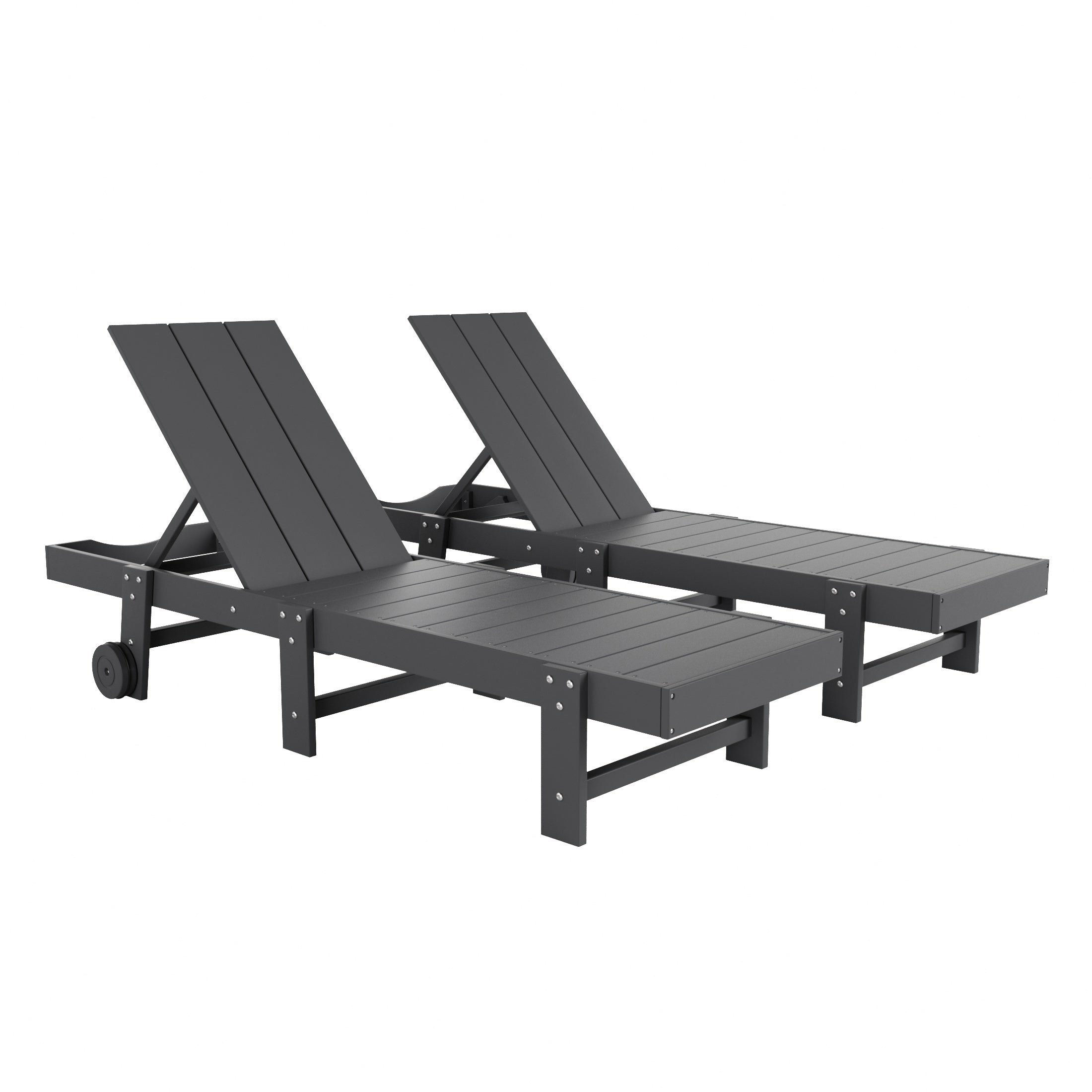 Palms Modern Poly Reclining Chaise Lounge With Wheels