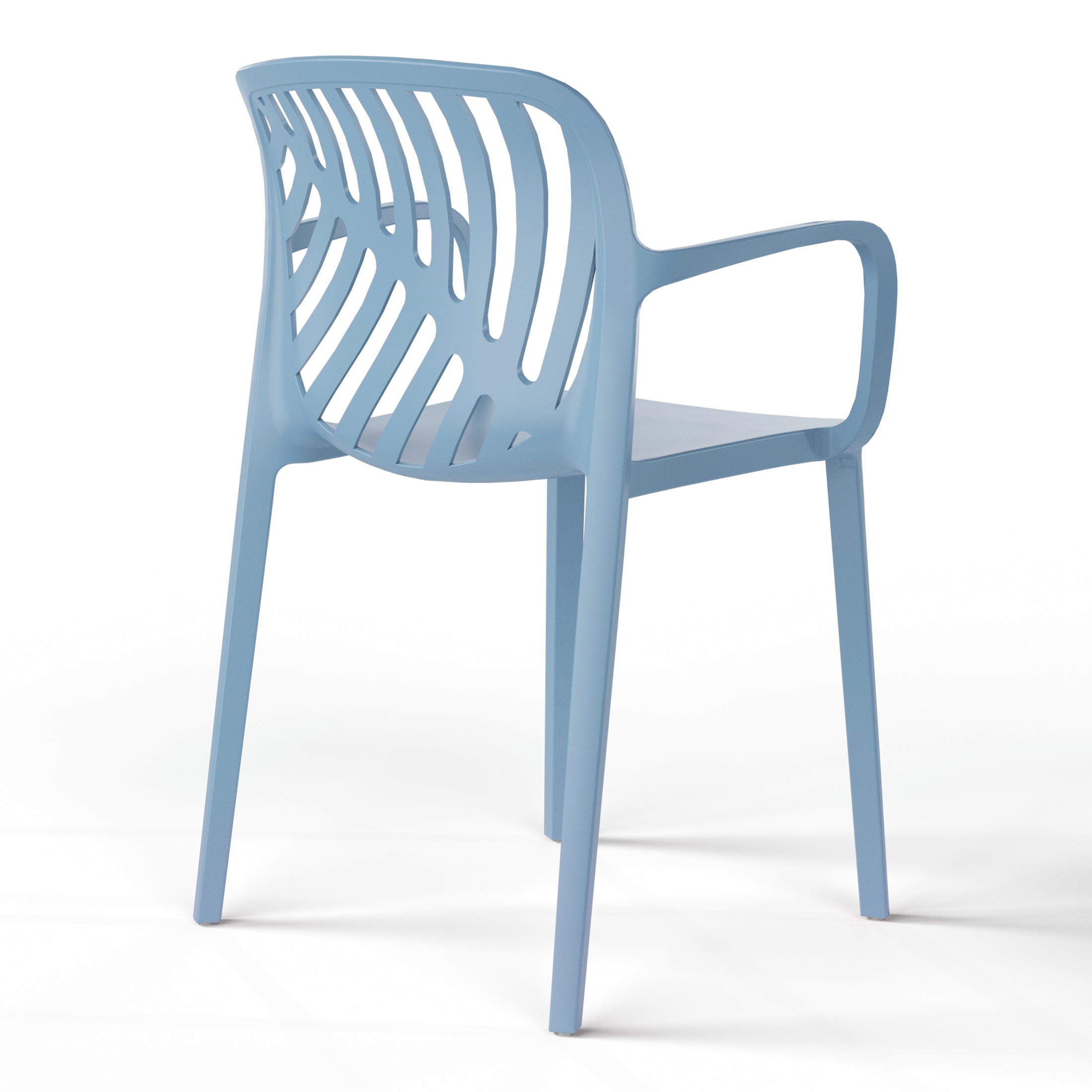 Sunshine Outdoor Modern Stackable Patio Dining Armchairs (Set of 2)