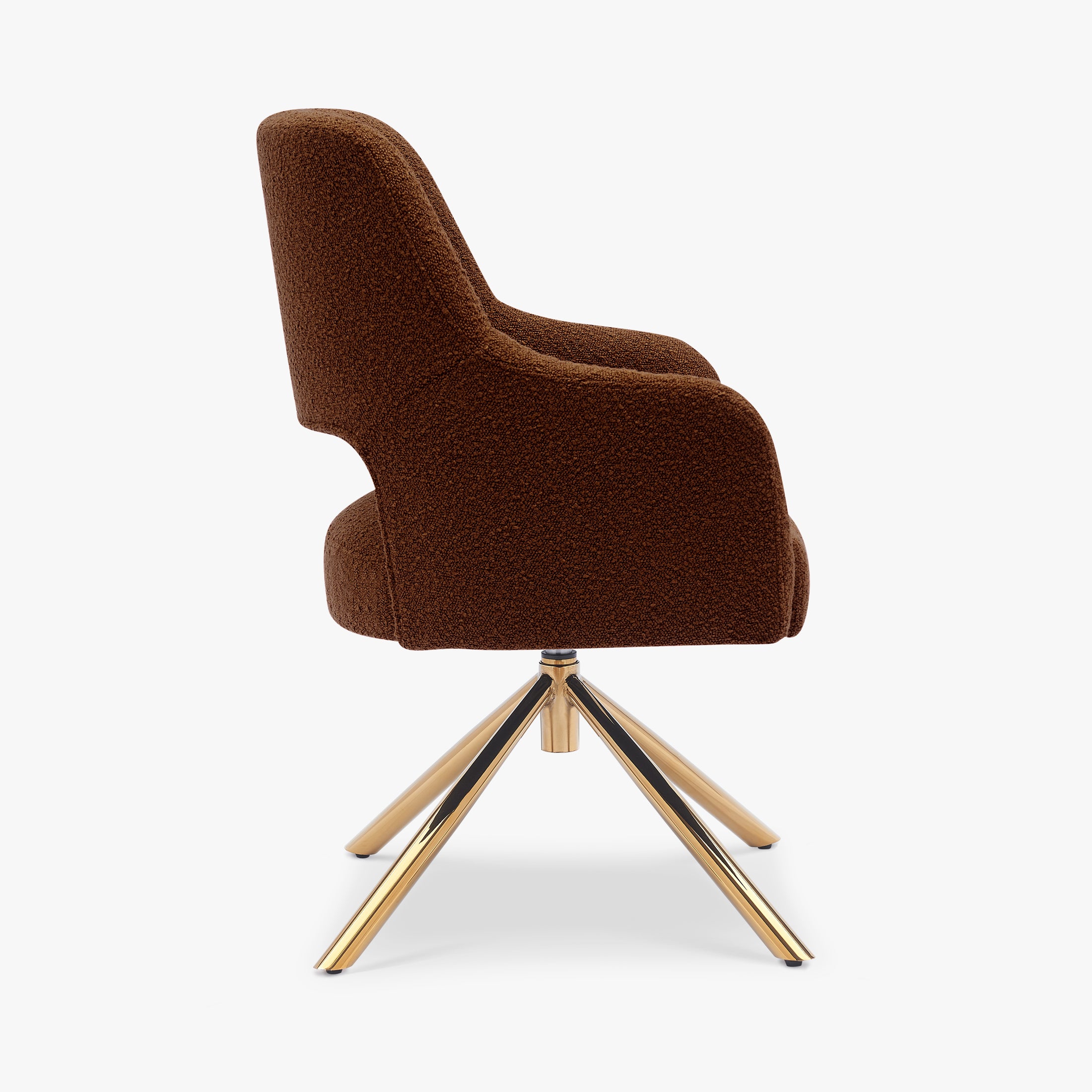 Amélie Mid-Century Modern Wide Boucle Swivel Accent Arm Chair (Set of 4)