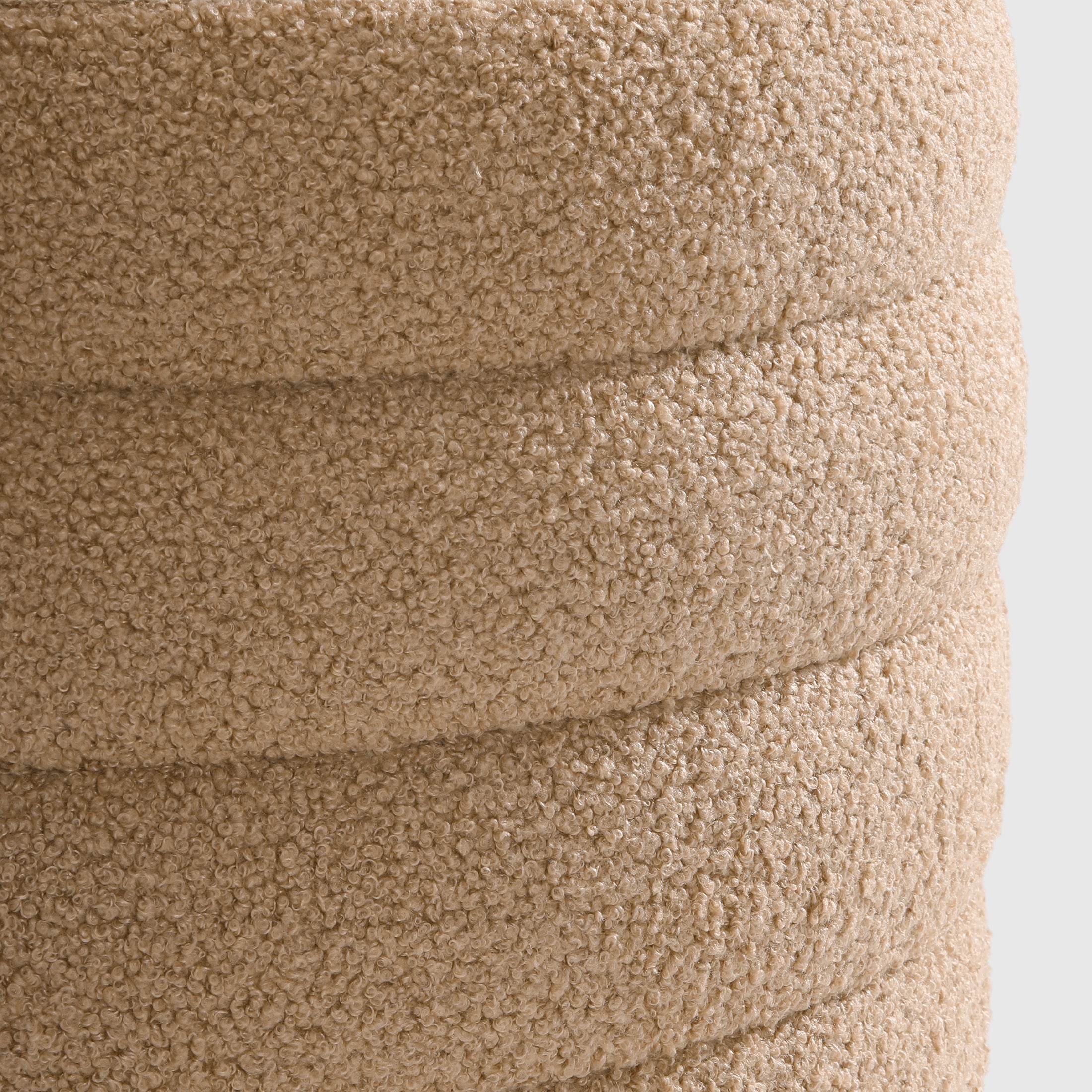 Celine Mid-Century Modern Faux Sherpa Round Storage Ottoman