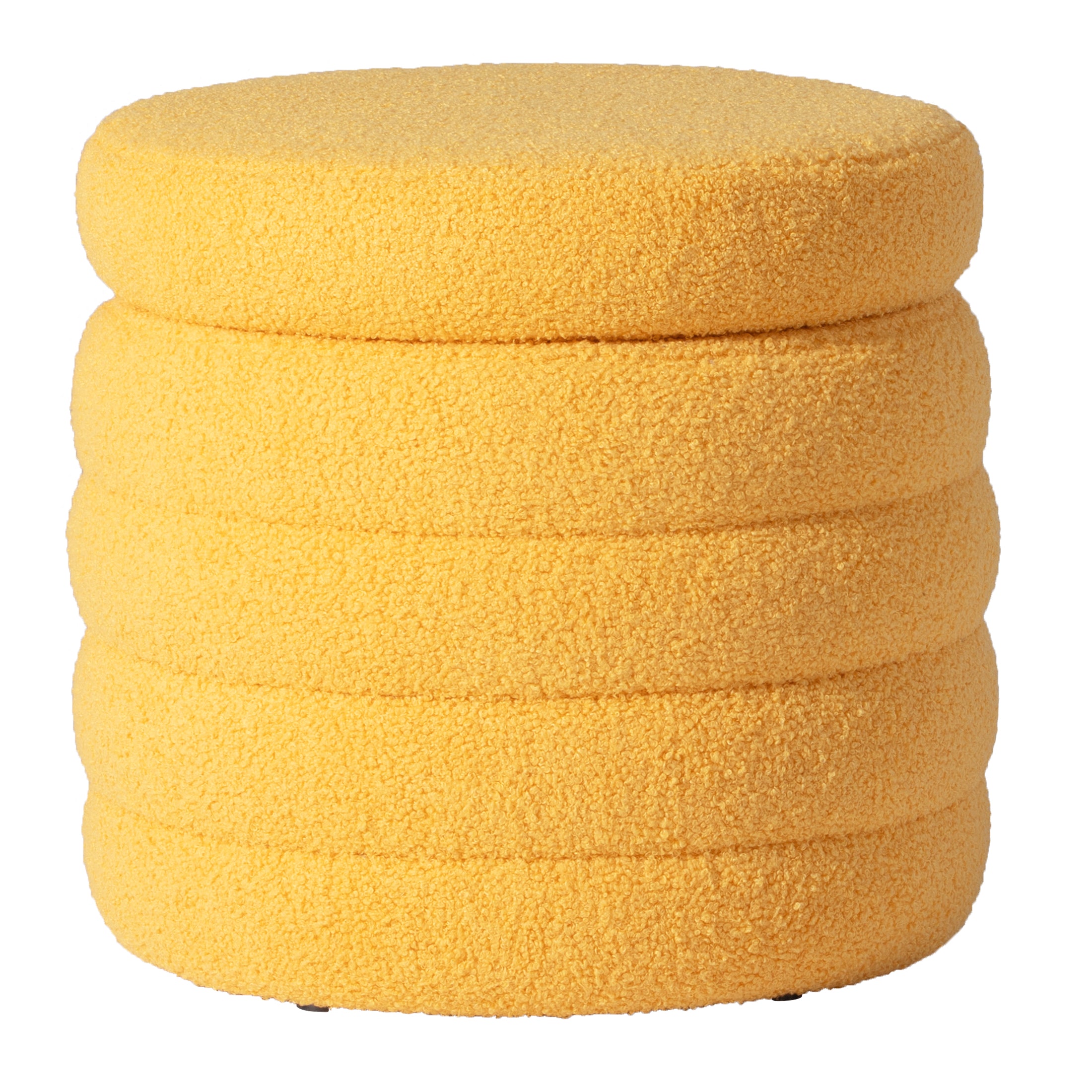 Celine Mid-Century Modern Sherpa Swivel Barrel Accent Chair With Storage Ottoman