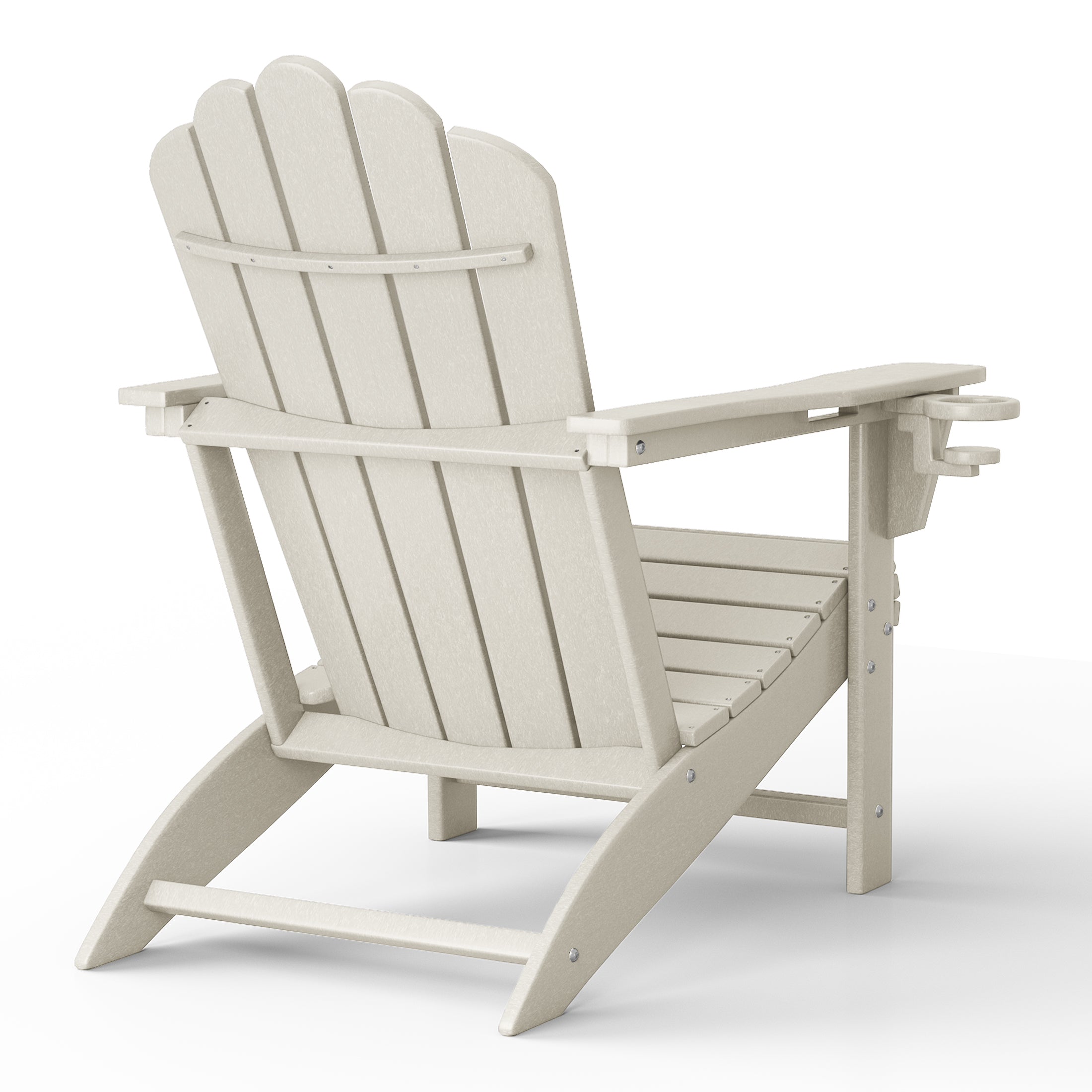 Lakeview Outdoor Patio HDPE Adirondack Chairs With Cup Holders (Set of 2)