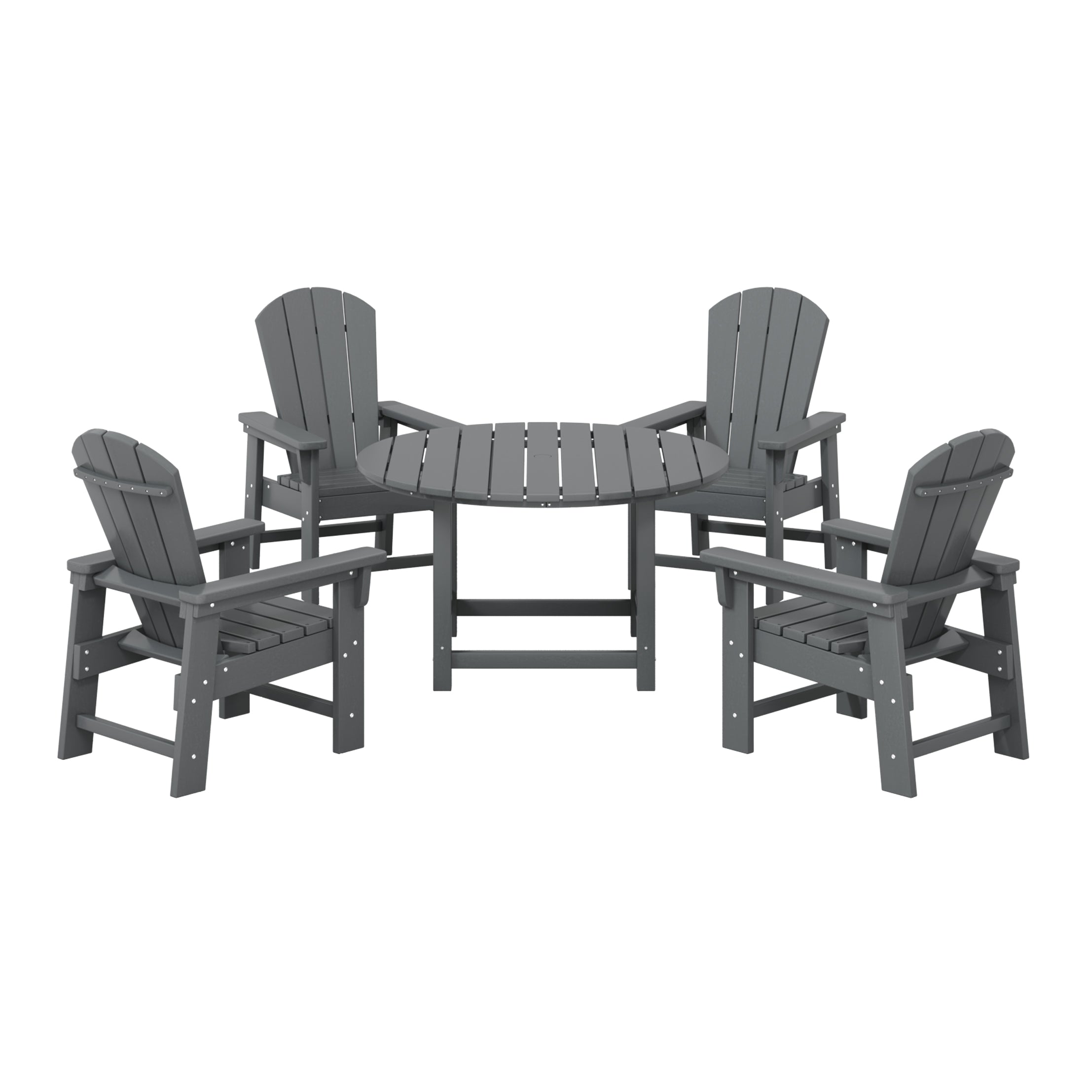 Paradise Kids 5-Piece HDPE Outdoor Patio Round Dining Table and Chairs Set