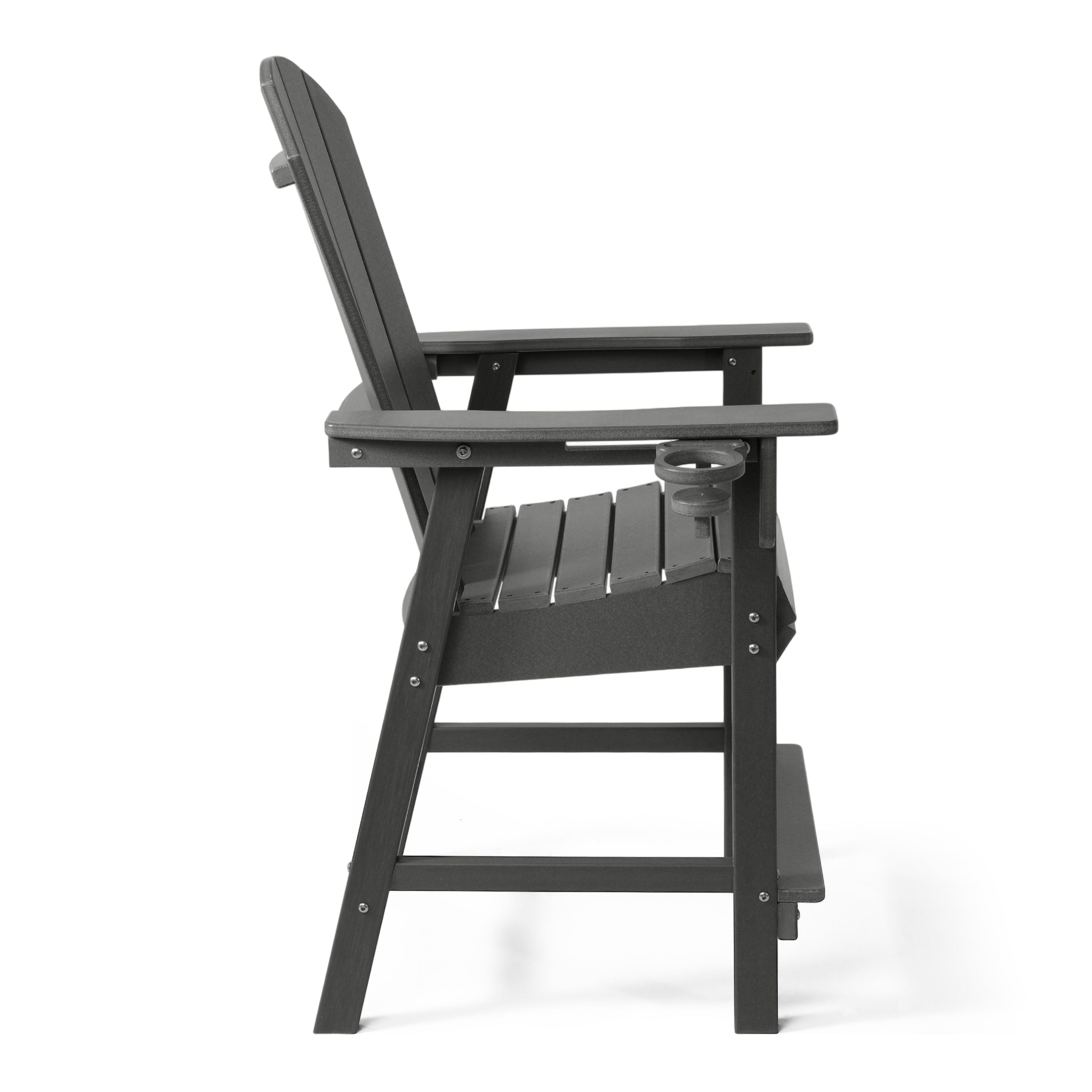 Paradise Outdoor HDPE  Tall Adirondack Counter Height Bar Chair With Cup Holder