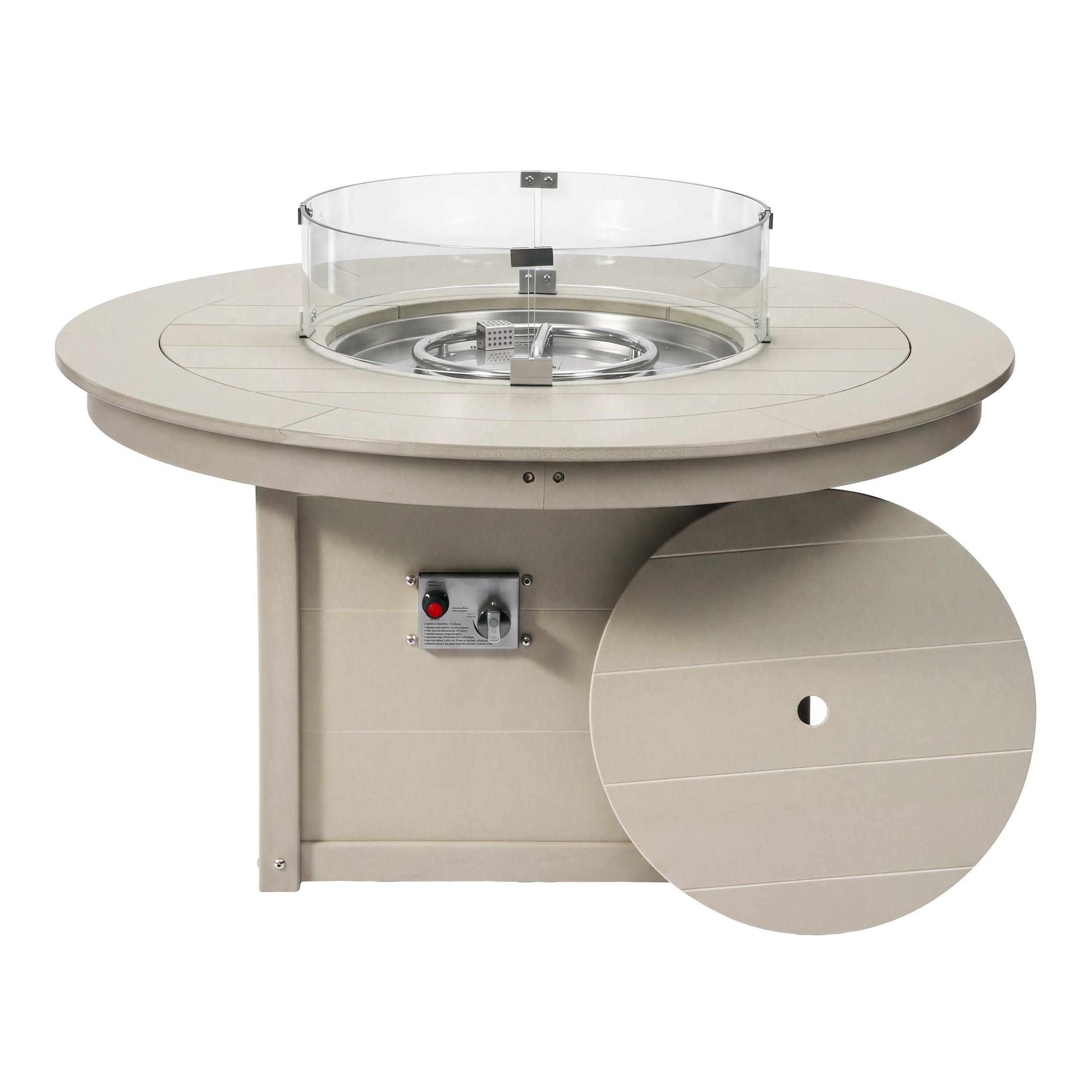 Sol 47" Modern Outdoor 55,000 BTU Patio Propane Round Fire Pit Table