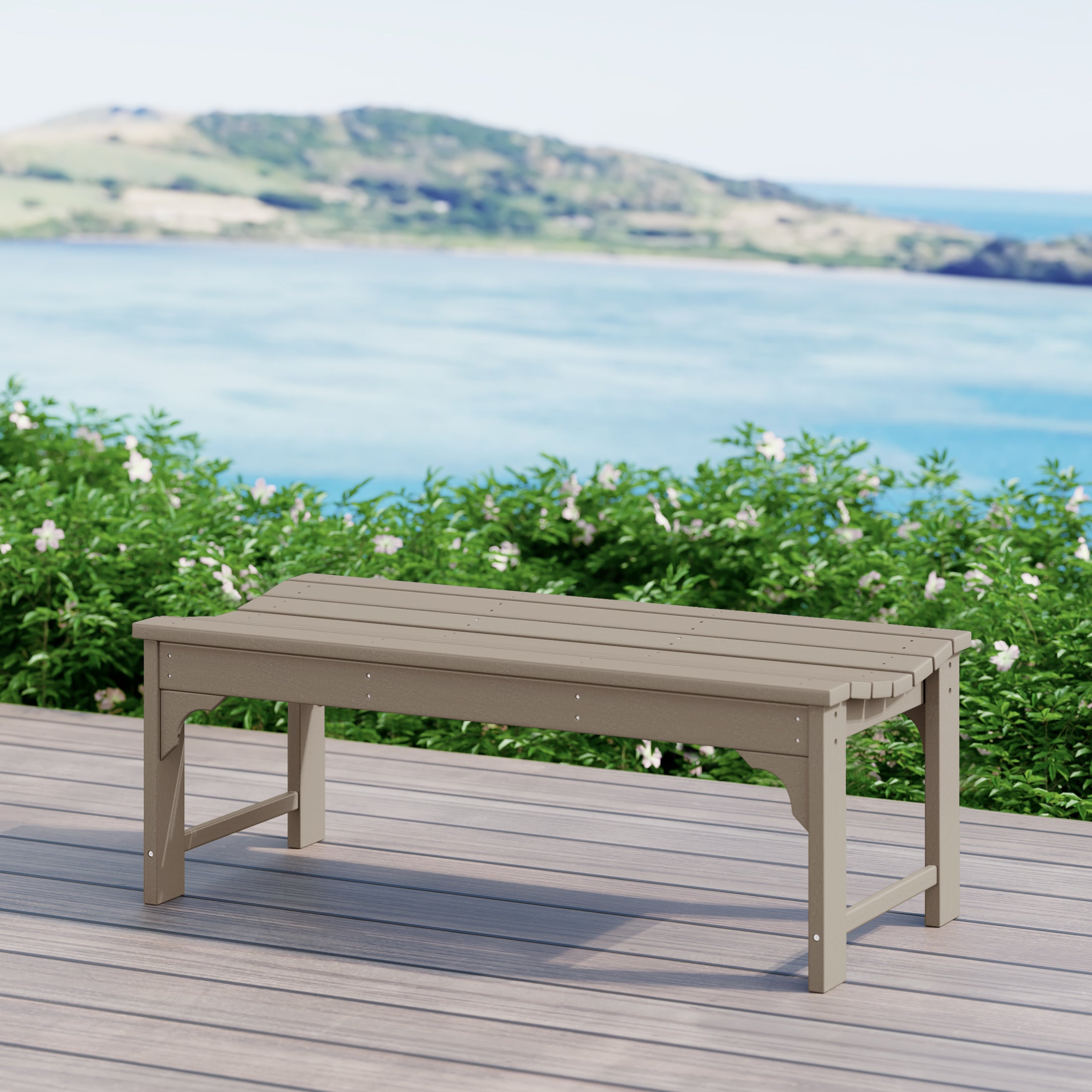 Paradise Westintrends 48" length backless Poly Westin Trendsod Outdoor / Garden bench