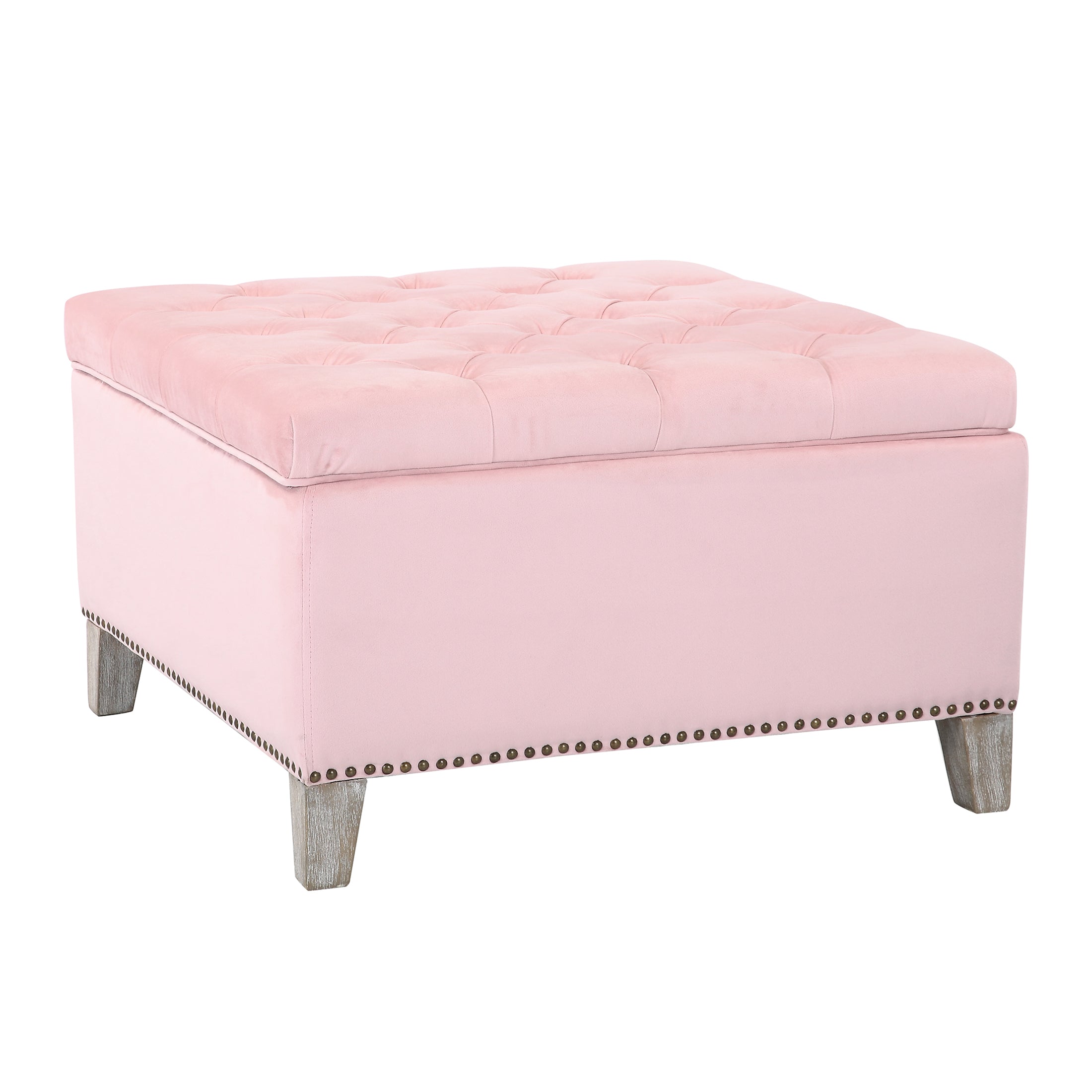 Hank Square Velvet Tufted Storage Ottoman