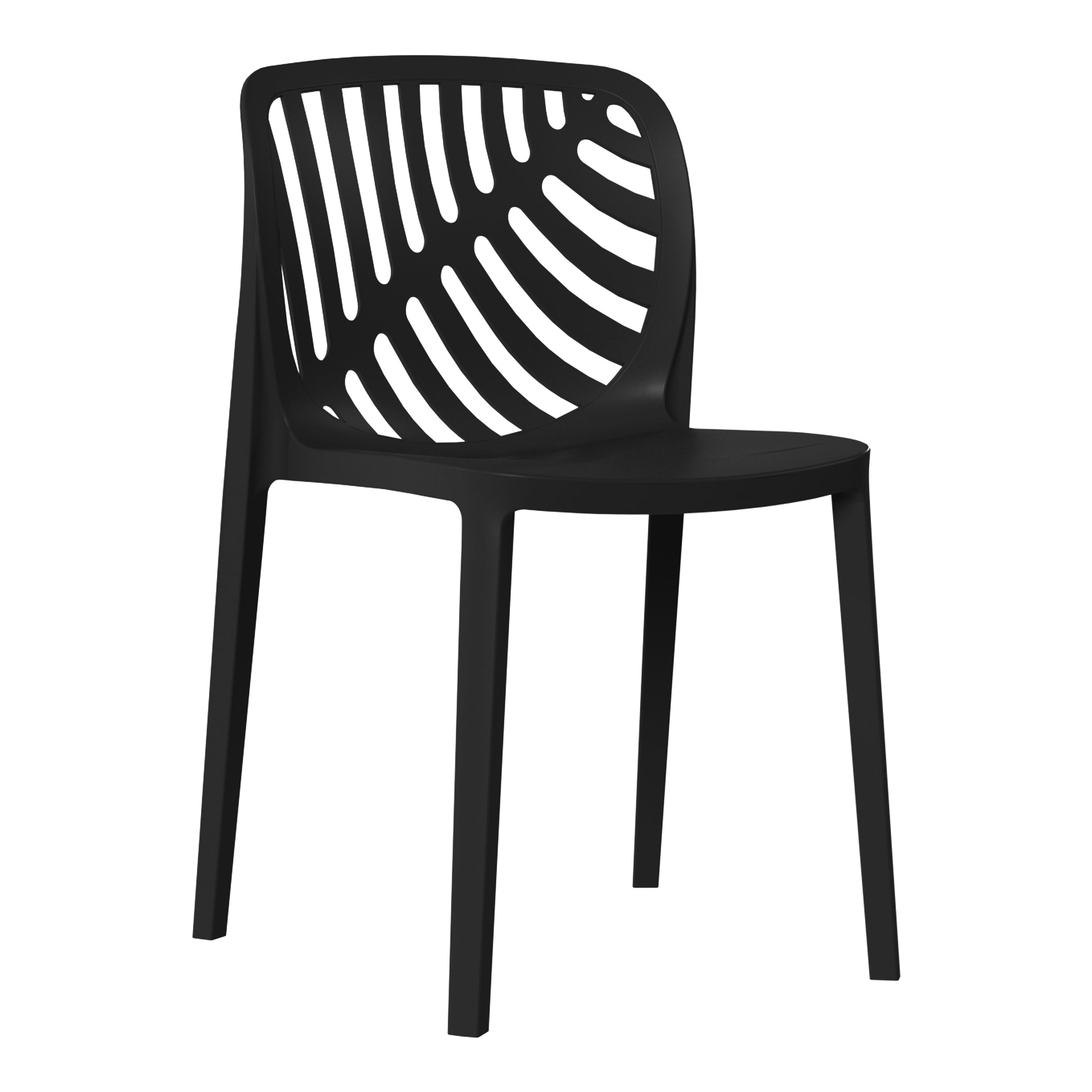 Sunshine Outdoor Modern Stackable Polypropylene Plastic Patio Bistro Dining Side Chairs (Set of 2)