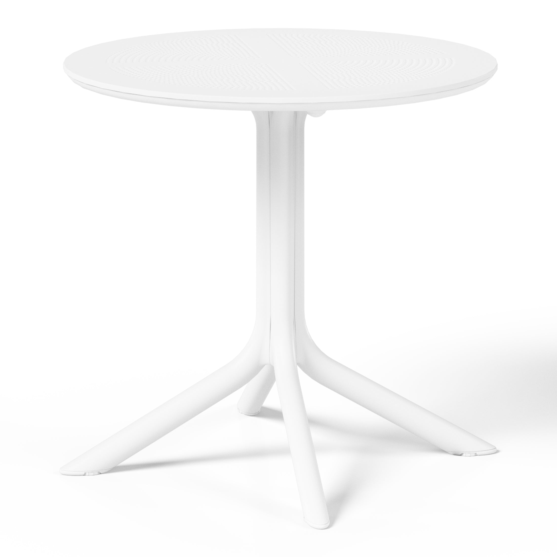 Sunshine 5-Piece Outdoor Resin Round Patio Dining Table Set with Modern Stackable Patio Dining Chairs