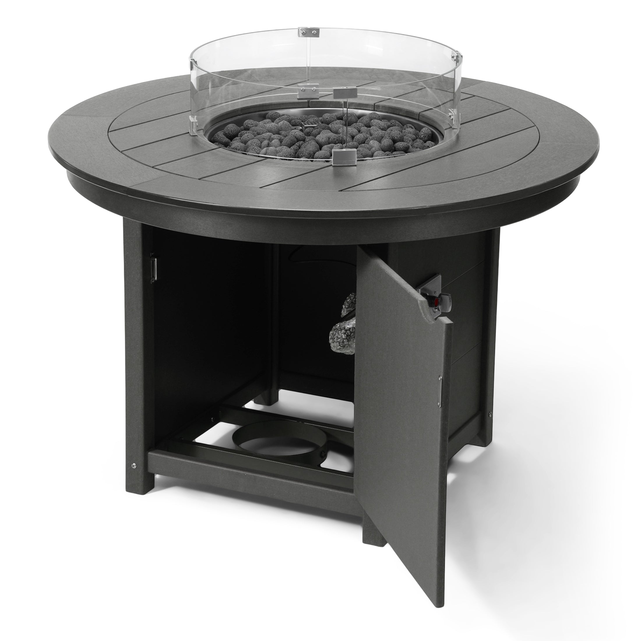 Sol 47" Modern Outdoor Patio Propane Gas Round Fire Pit Table