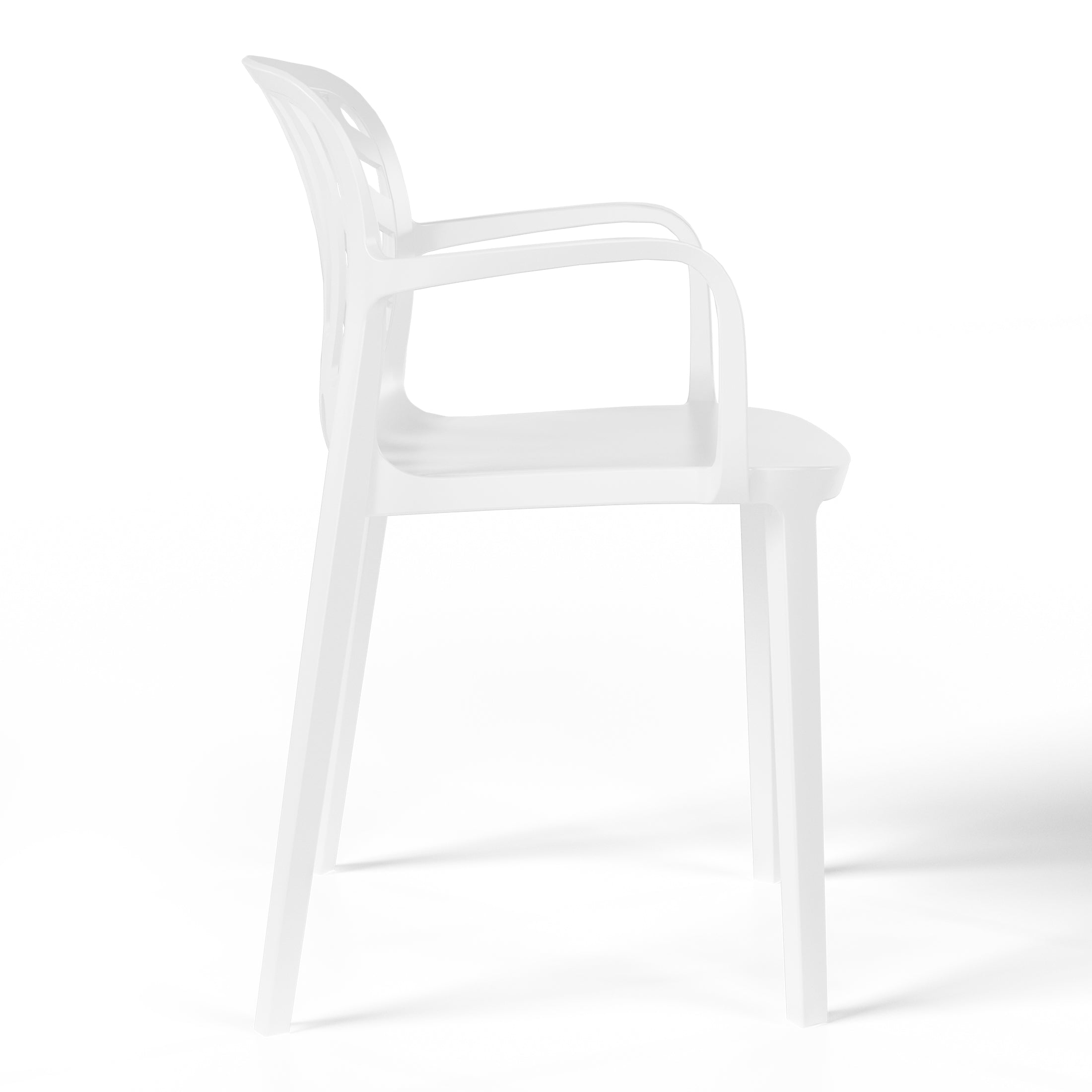 Sunshine Outdoor Modern Stackable Patio Dining Armchairs (Set of 2)