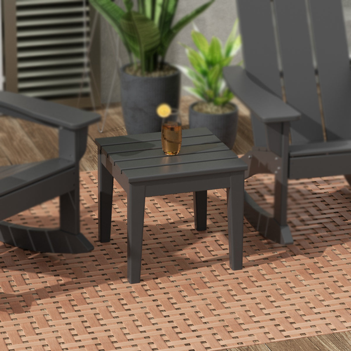 Palms Outdoor Patio Modern Adirondack Side Table