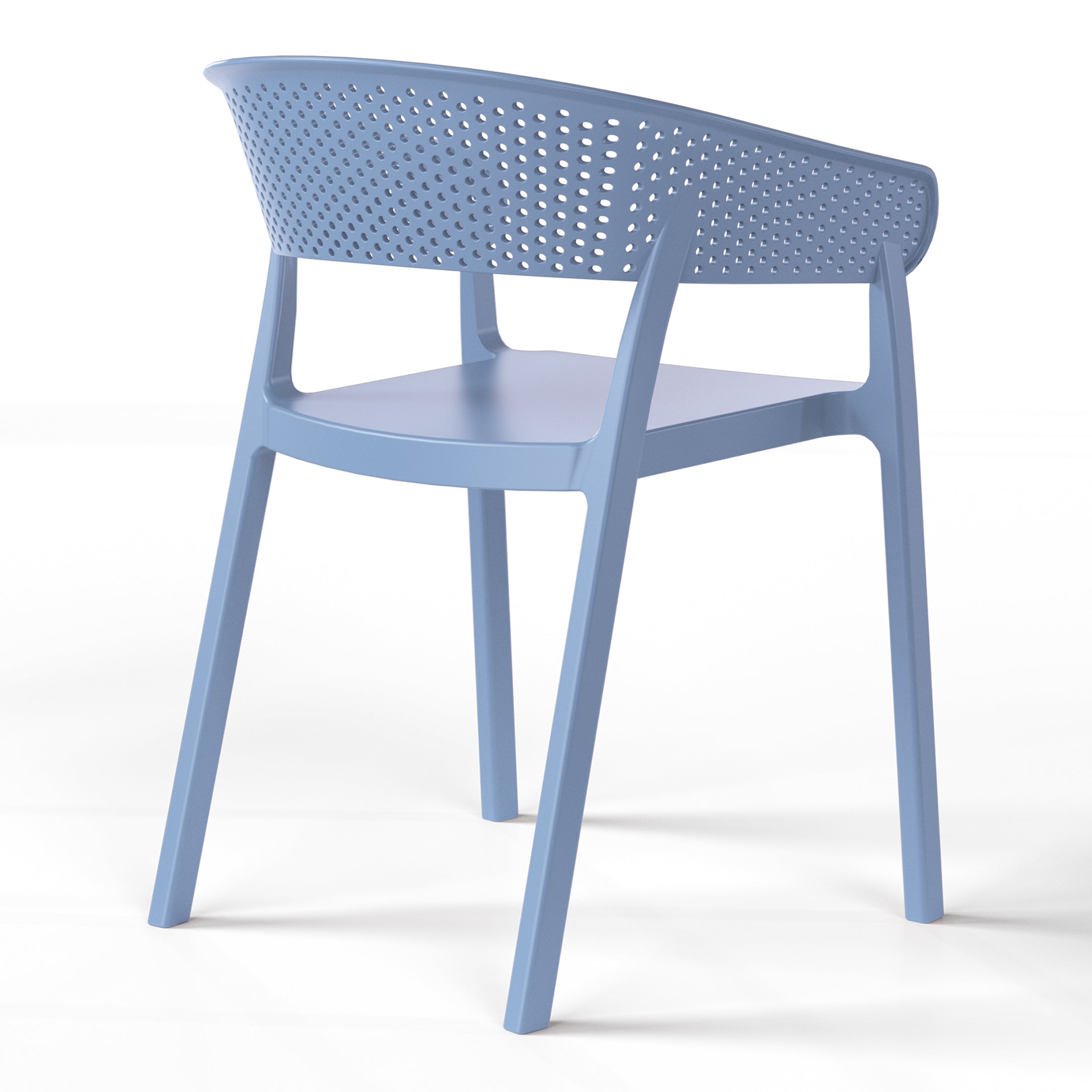 Sunshine Outdoor Modern Stackable Plastic Resin Patio Dining Armchair (Set of 2)