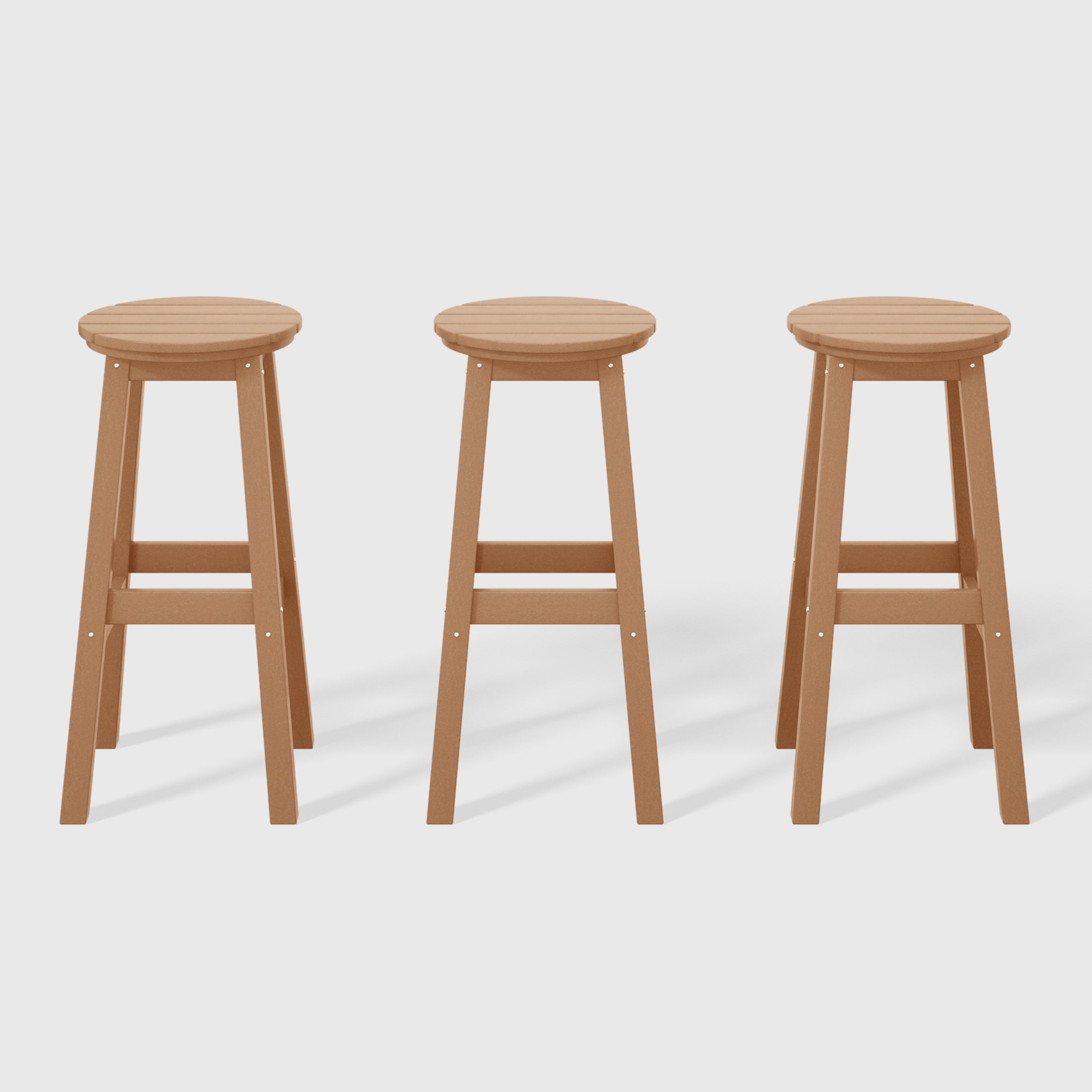 Paradise 29" HDPE Outdoor Patio Round Bar Stool Set of 3