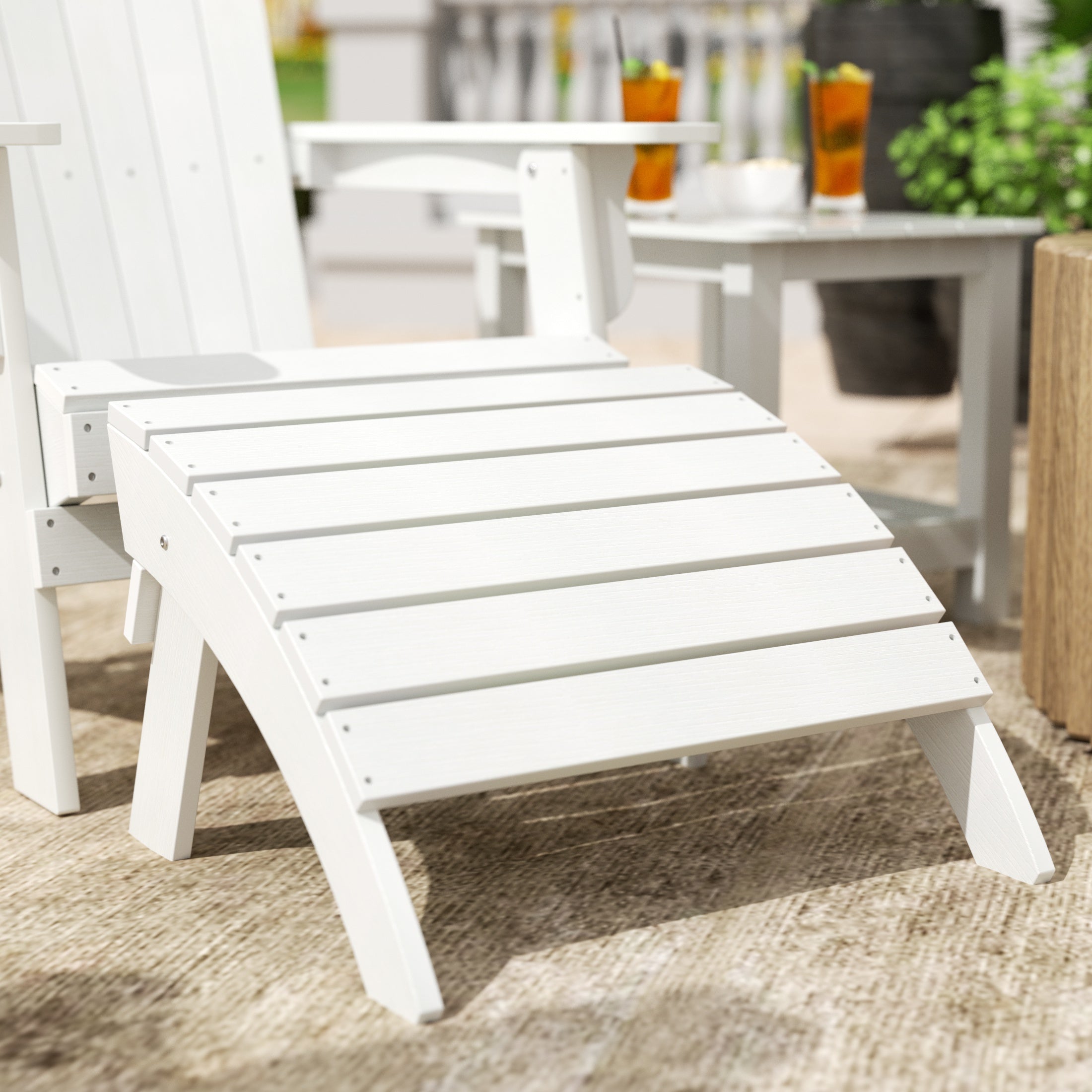 Florence Outdoor Patio All-weather Modern Folding Ottoman