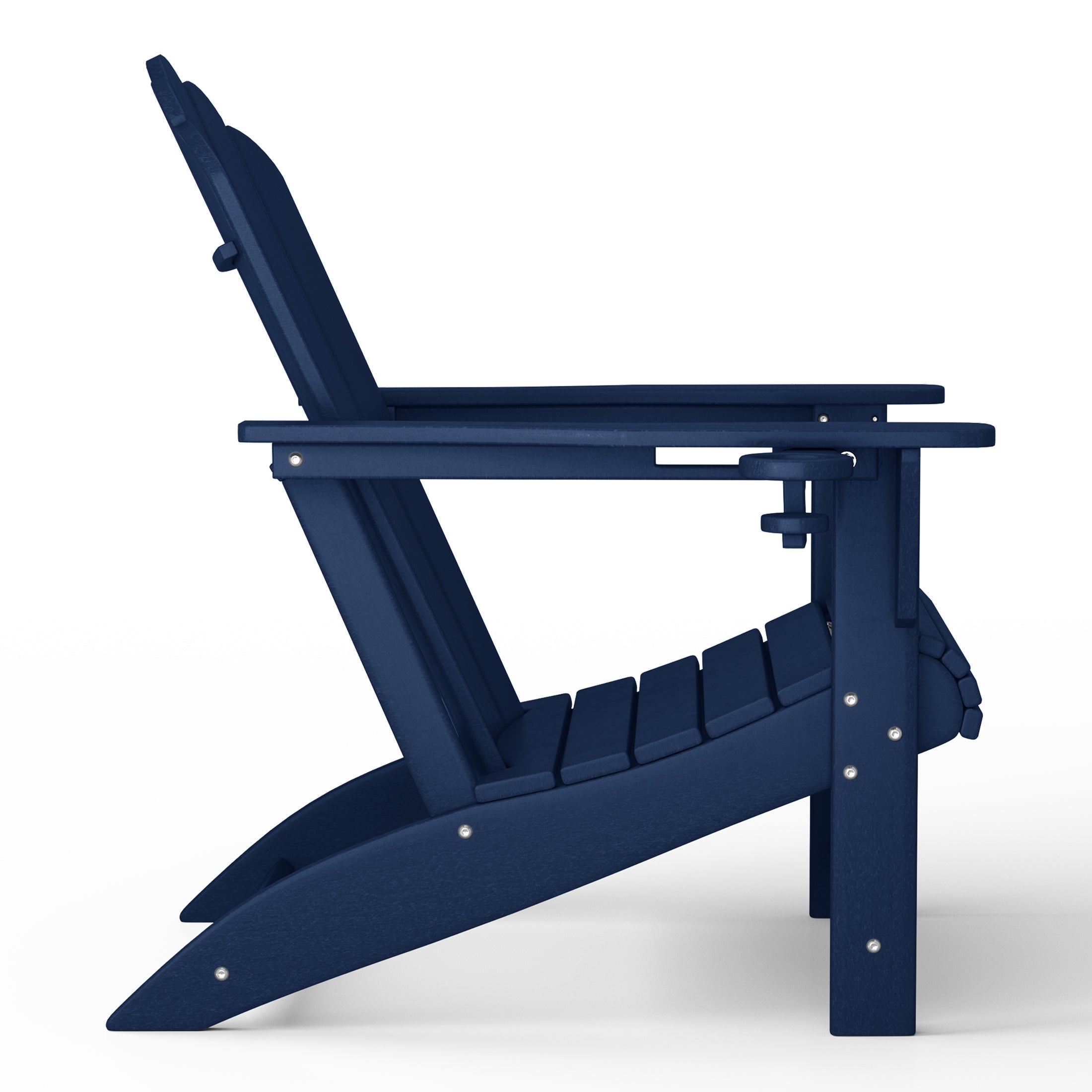 Lakeview 3-Piece Outdoor Patio HDPE Adirondack Chair With Cup Holder and Table Set