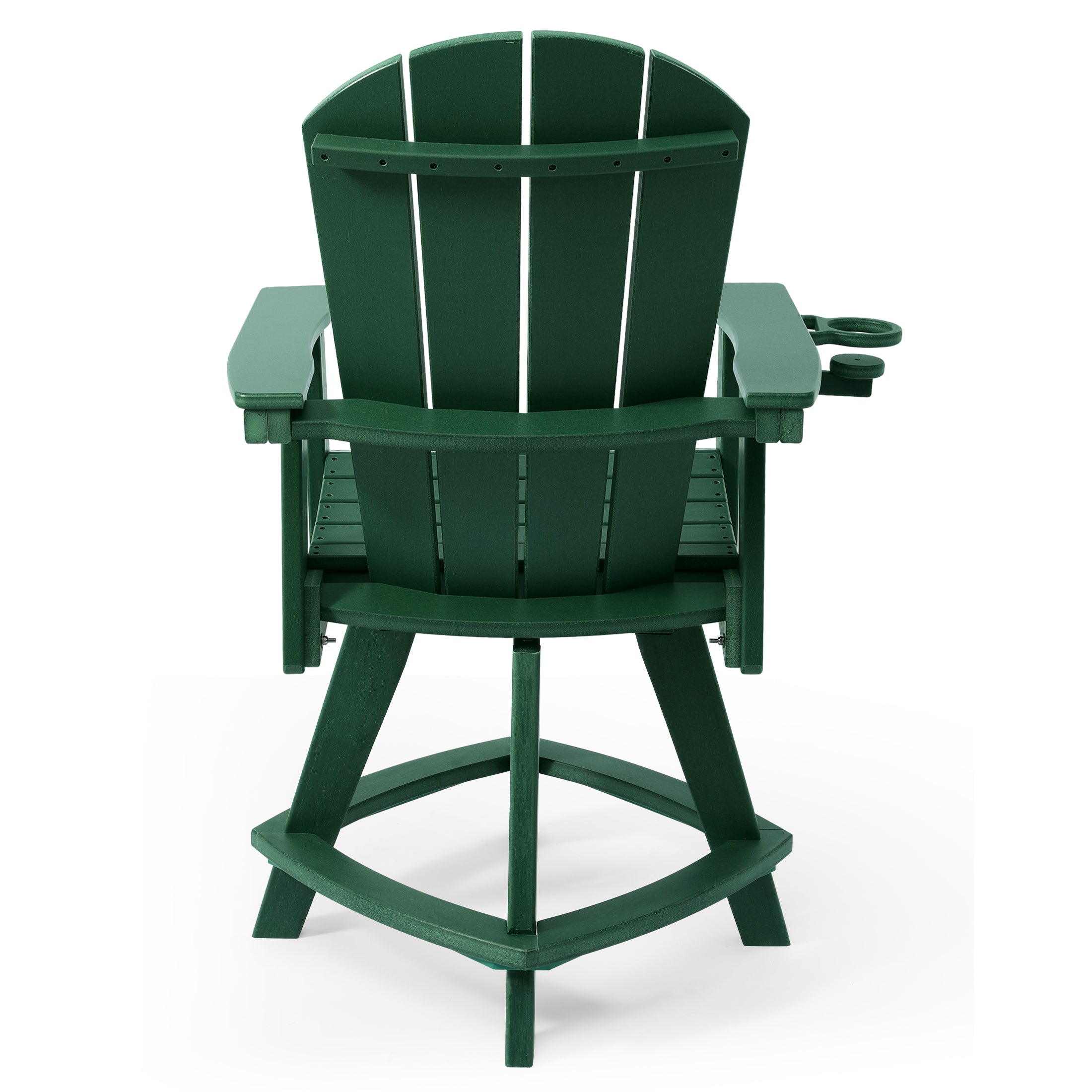 Paradise Outdoor HDPE Adirondack Swivel Counter Height Bar Chair With Cup Holder