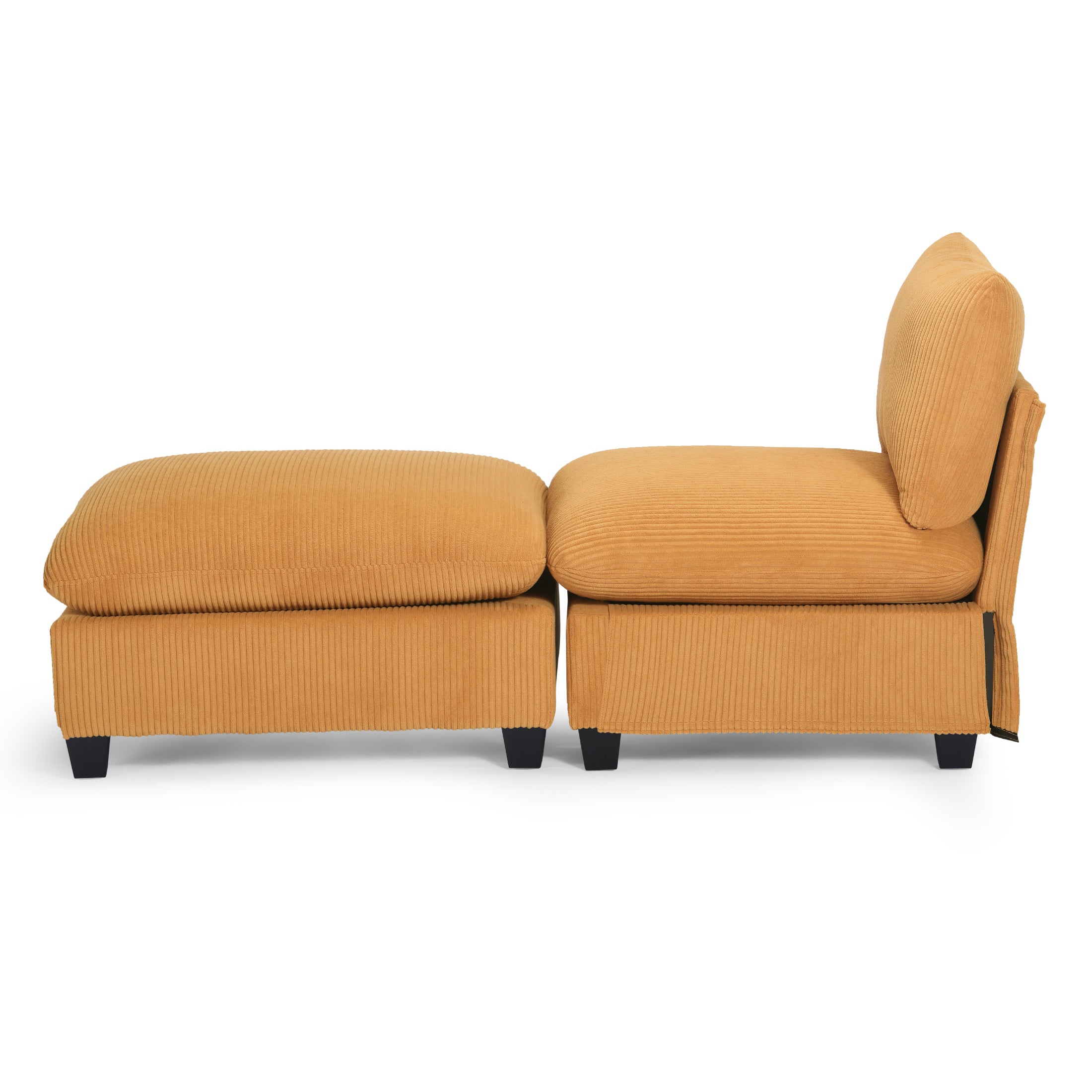 Ava 68.5" Corduroy Upholstered Indoor Chaise Lounge Chair