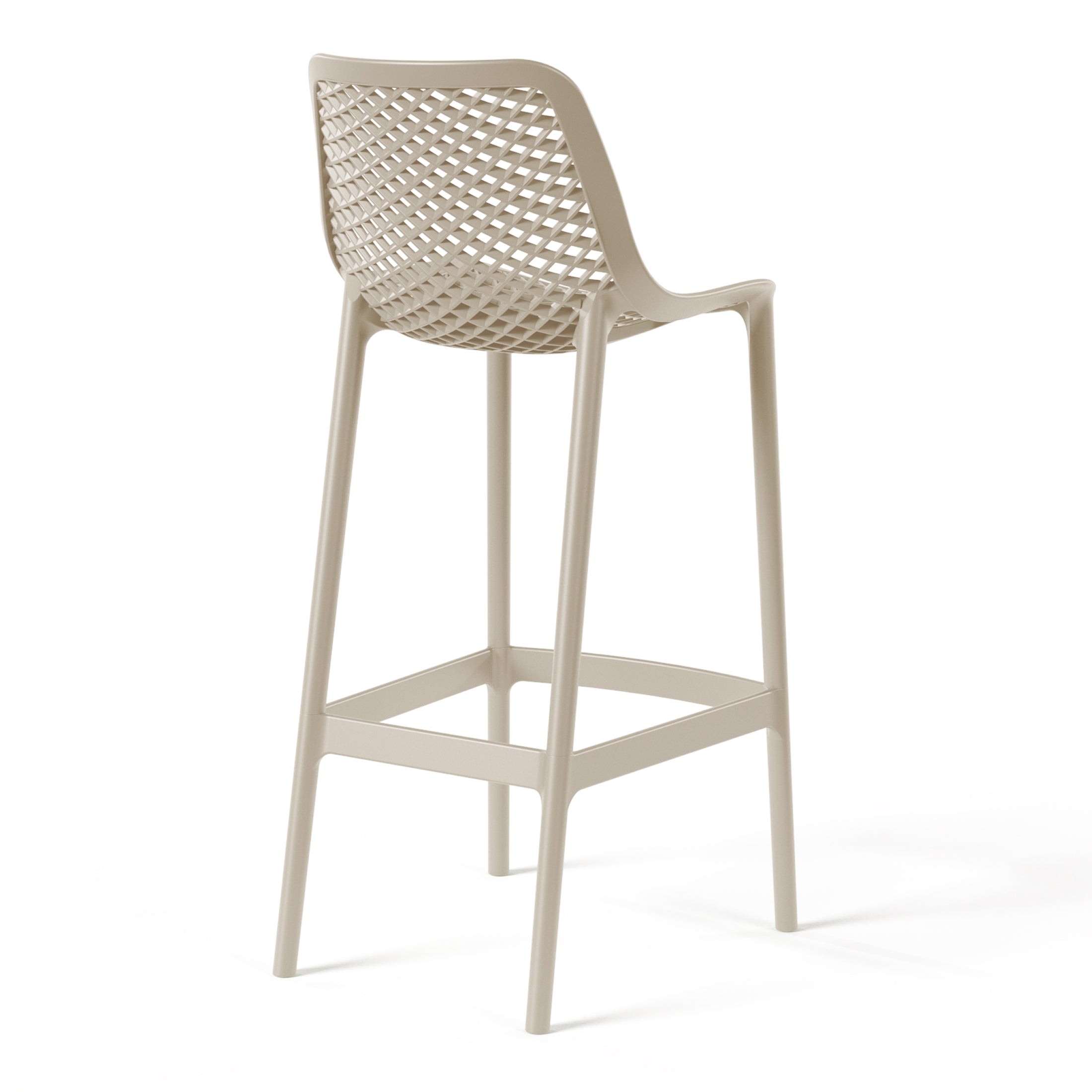 Sunshine 41.75" Outdoor Modern Polypropylene Plastic Patio Bar Height Stools (Set of 2)