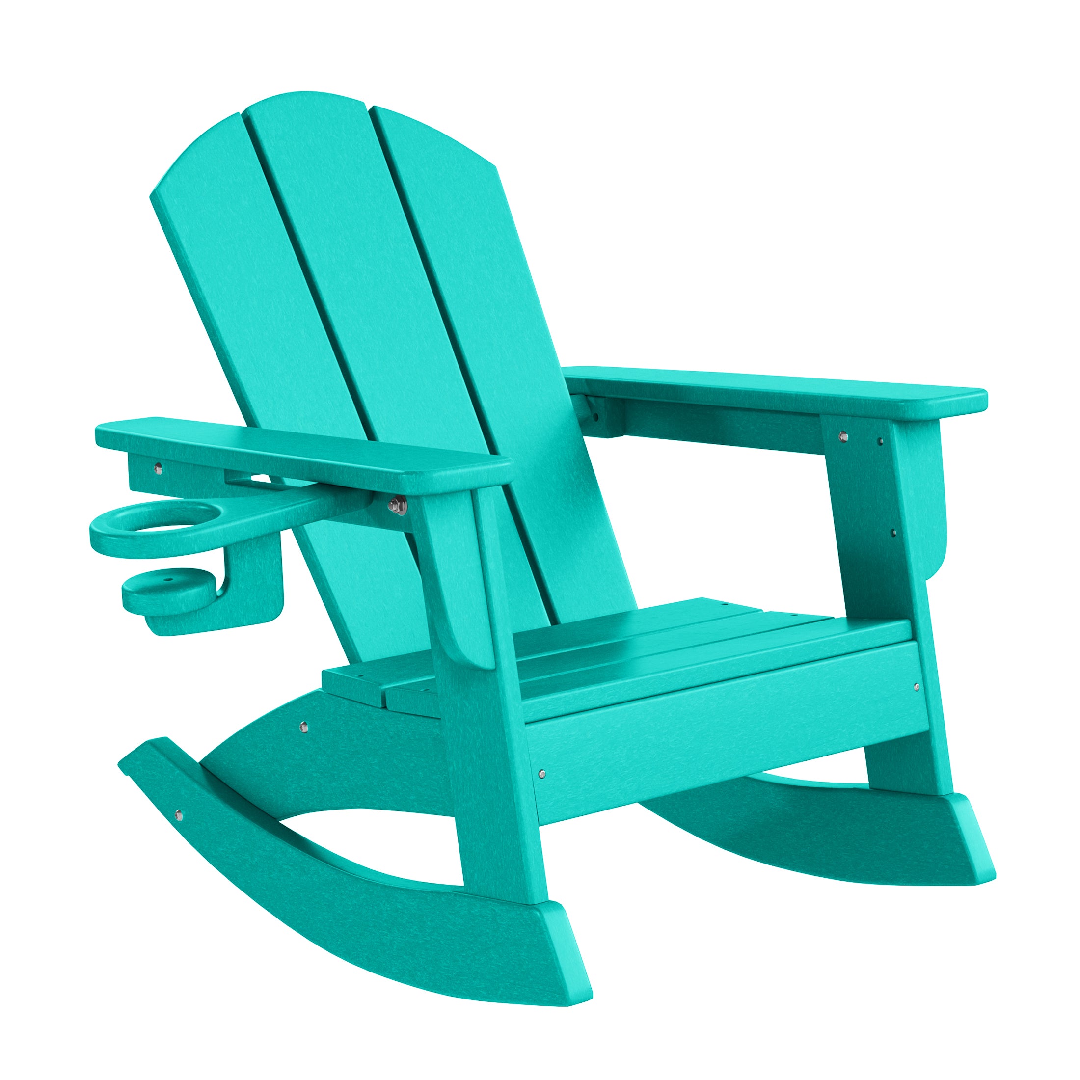 Paradise Outdoor HDPE Plastic Preschool Toddler Classic Adirondack Rocking Chairs (Set of 2)