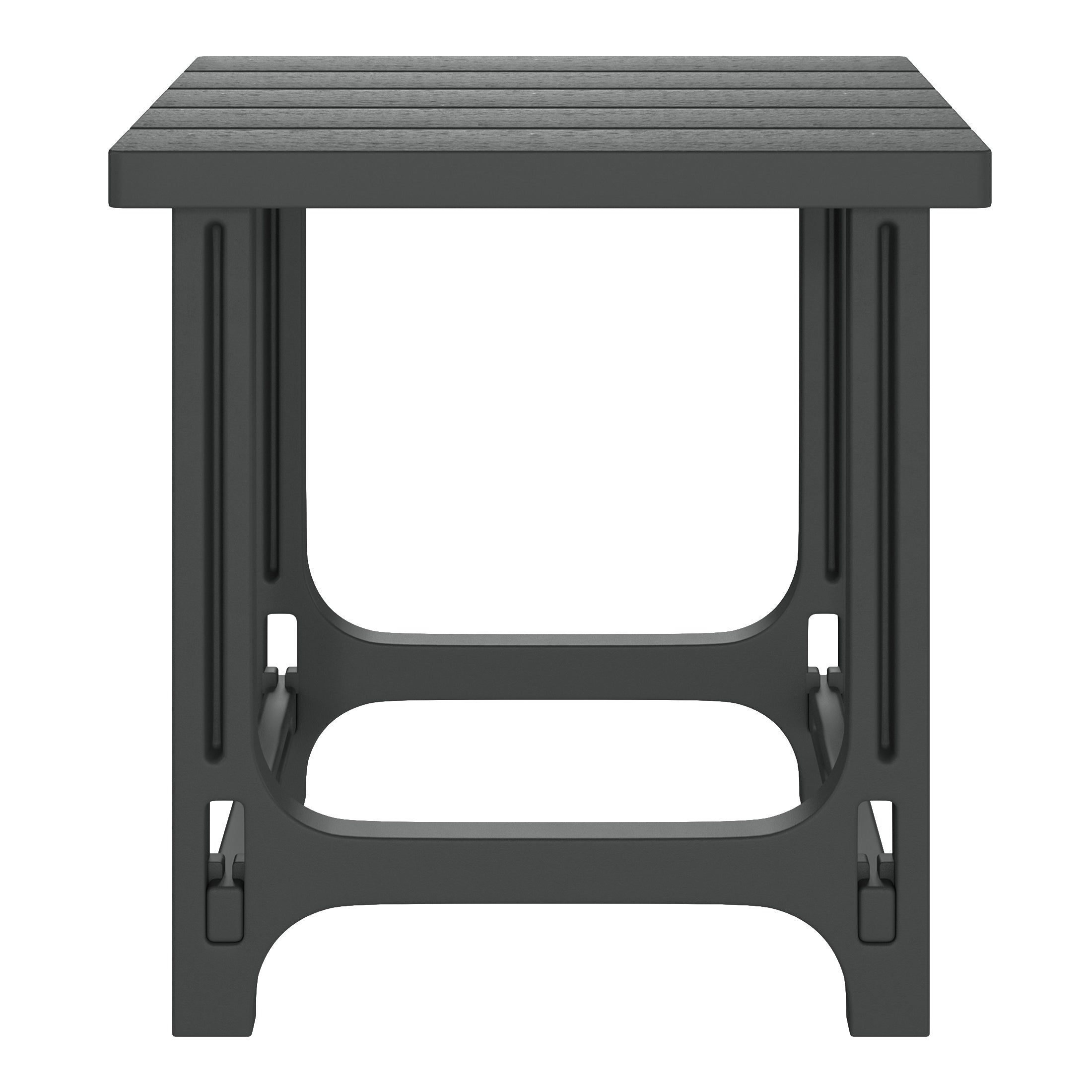 Cayman 2-Piece HDPE Plastic Adirondack Patio Chair With 18" Side Table Set