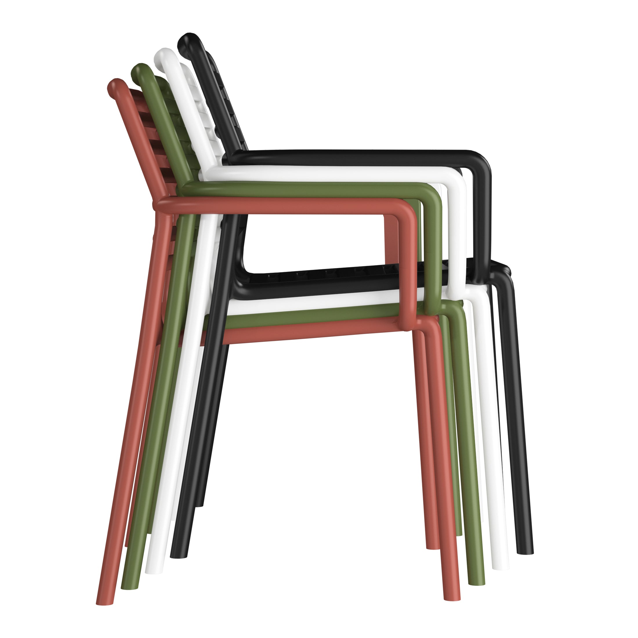 Sunshine Outdoor Stackable Polypropylene Plastic Resin Dining Armchairs (Set of 4)