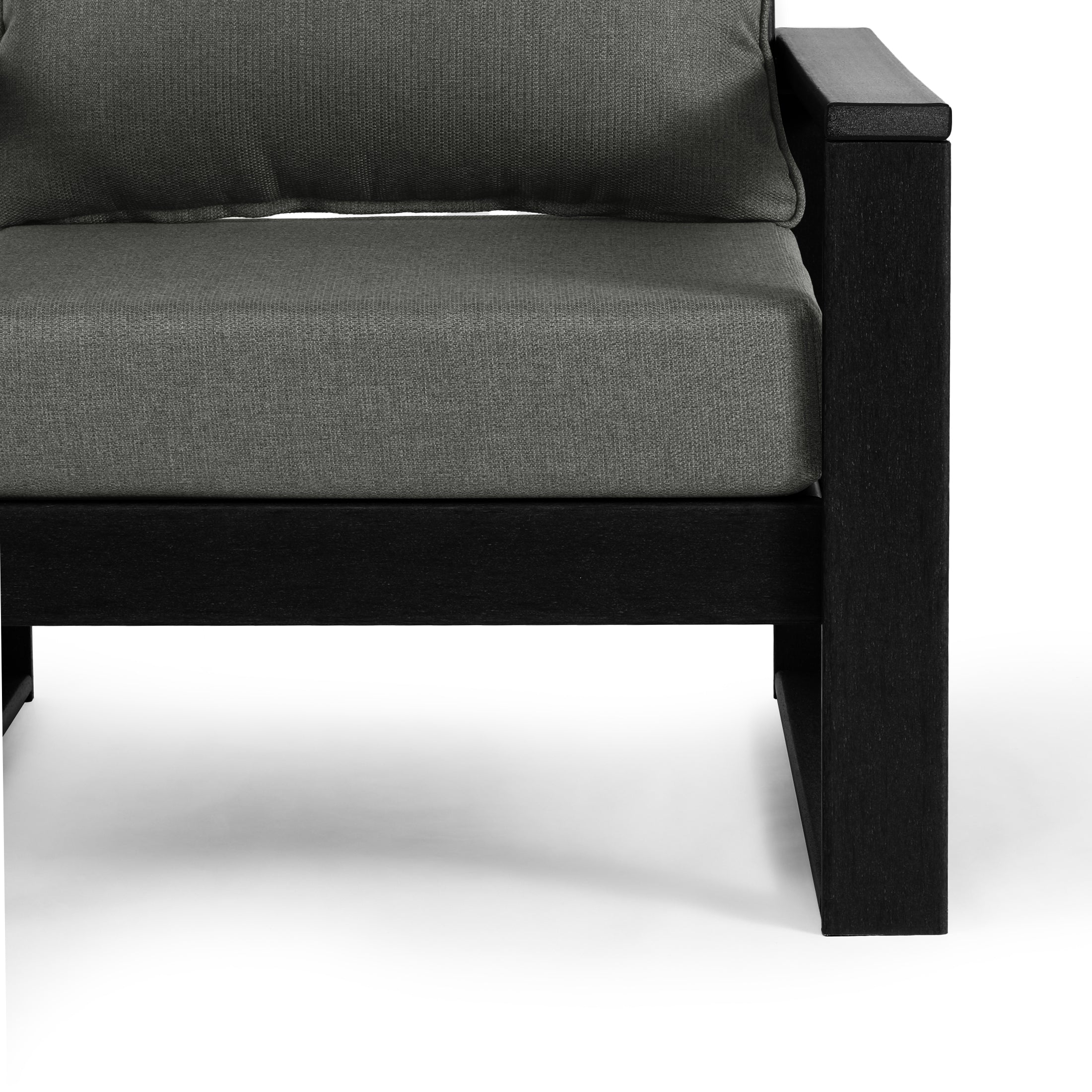Rockaway Outdoor HDPE All-Weather Modern Patio Loveseat with Waterproof Cushions