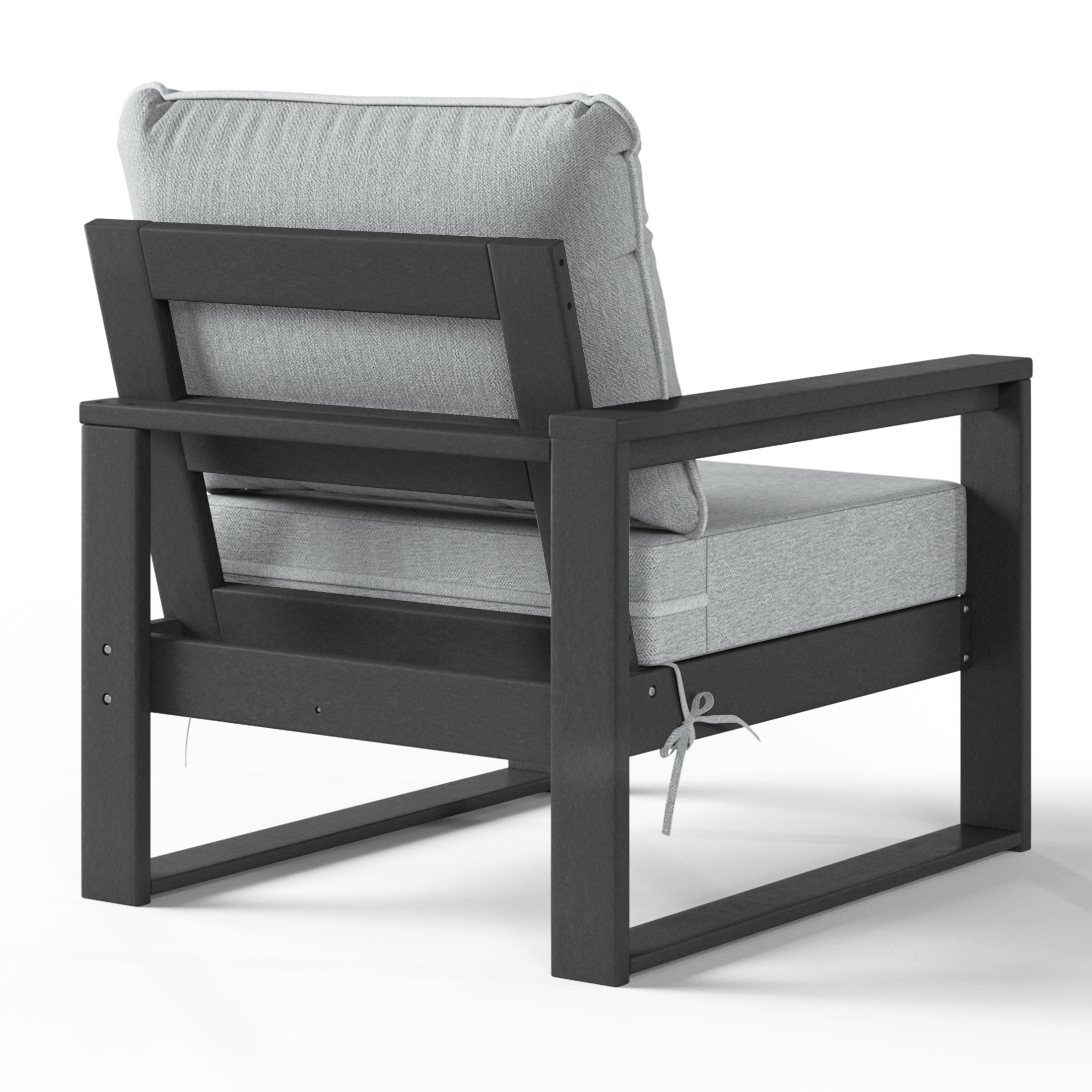 Rockaway Outdoor HDPE Left Arm Sectional Patio Corner Club Chair with Patio Cushions