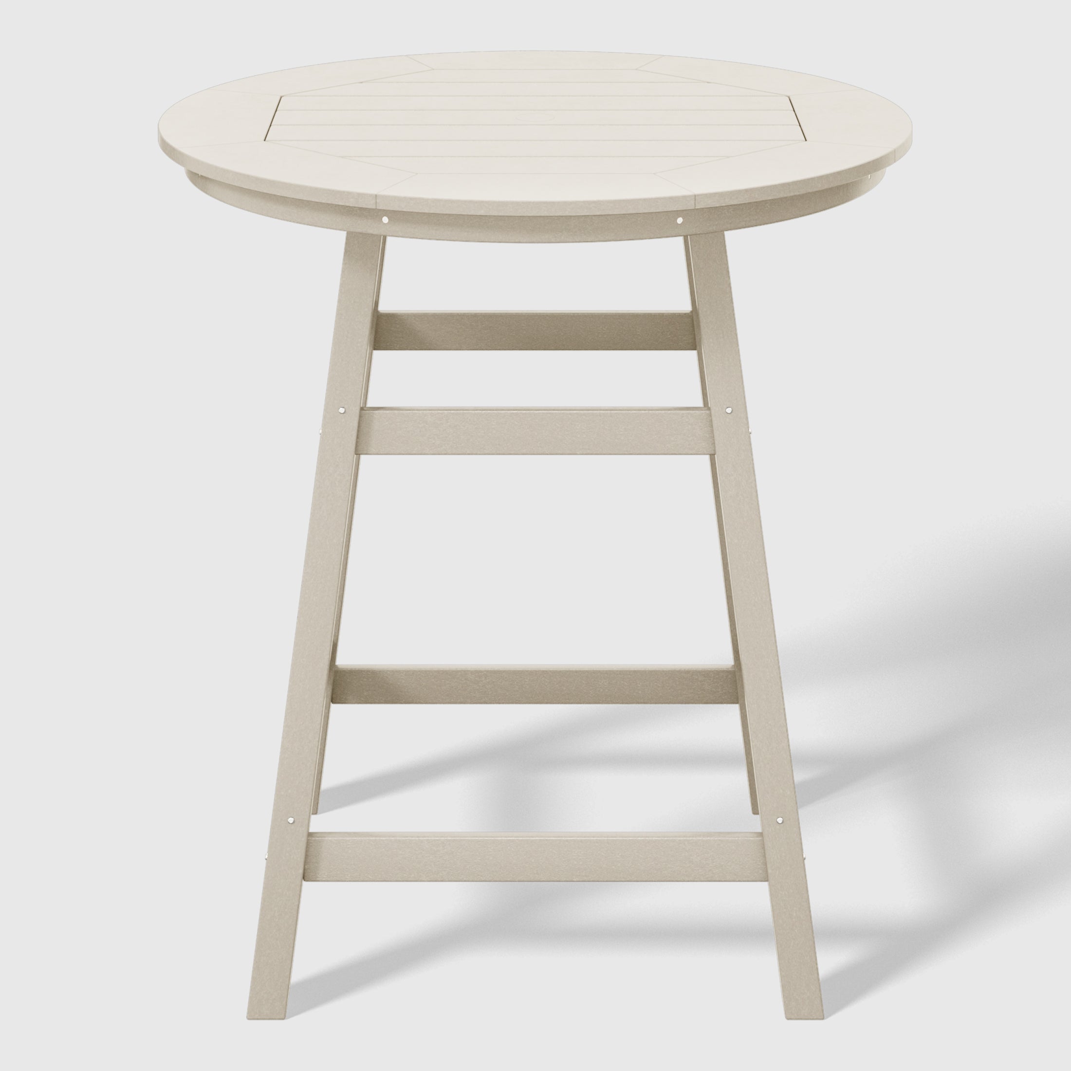 Paradise 5-Piece HDPE Outdoor Patio Dining Bar Bistro Table Set with Counter High Round Bar Stools