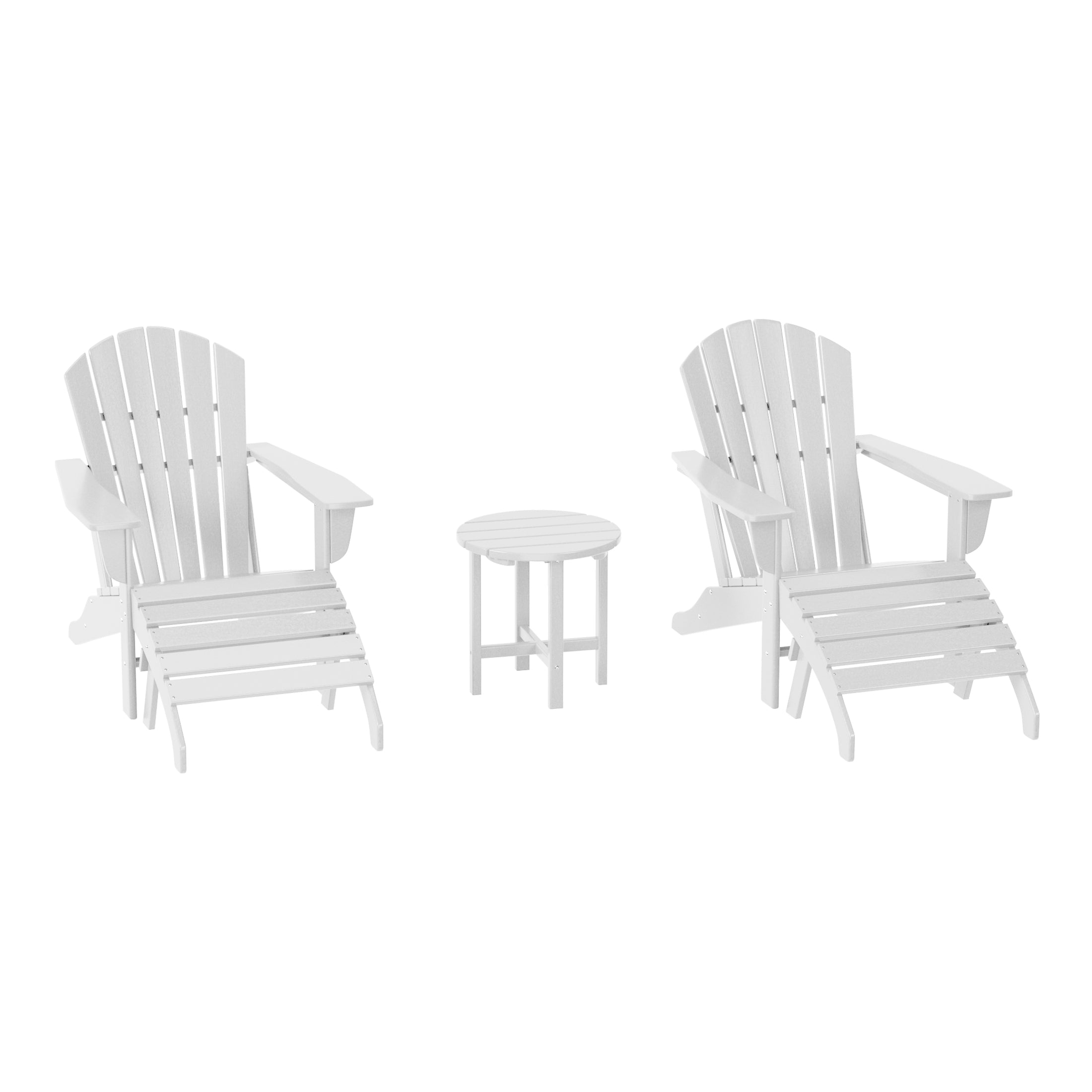 Portside Outdoor Adirondack Chair With Ottoman And Side Table 5-Piece Set