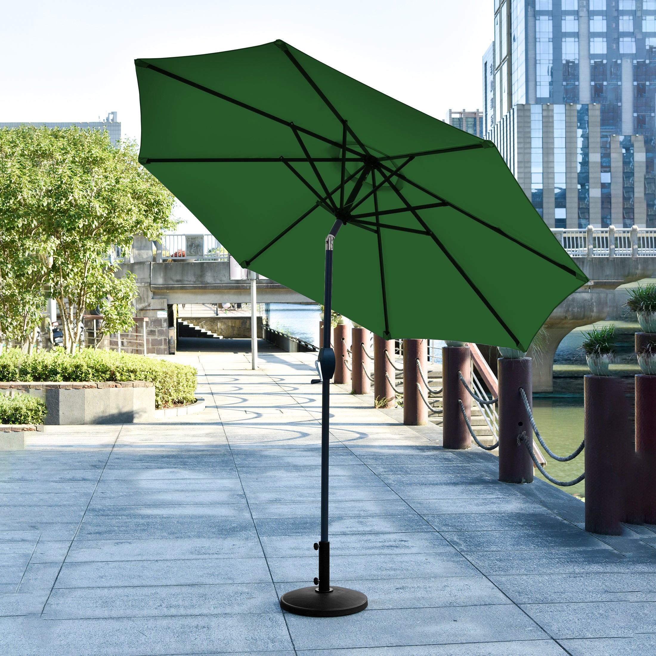 Cabana 9 ft. Patio Table Umbrella with tilt, crank features and free standing weight base kit