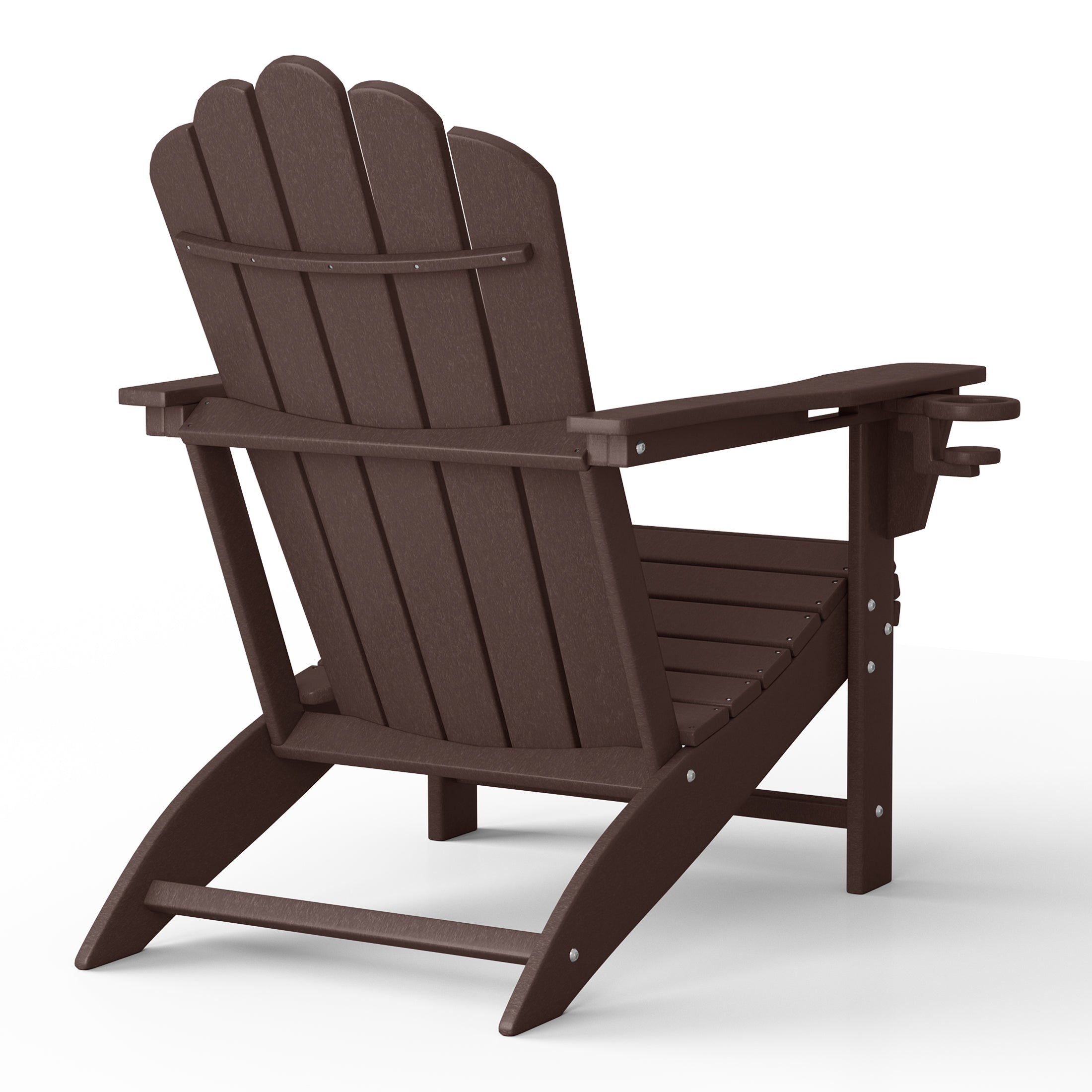 Lakeview Outdoor Patio HDPE Adirondack Chairs With Cup Holders (Set of 8)