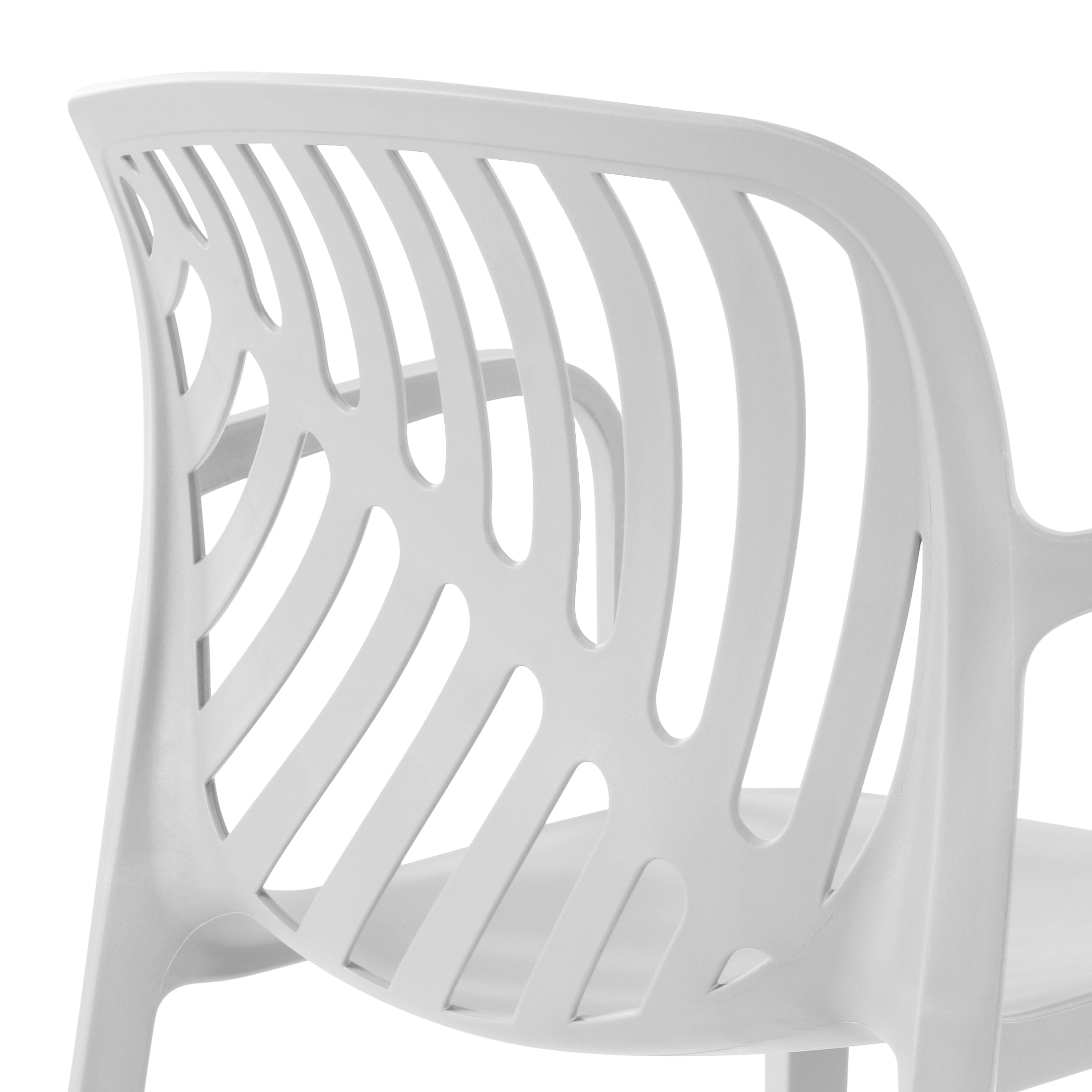 Sunshine Outdoor Modern Stackable Patio Dining Armchairs (Set of 2)