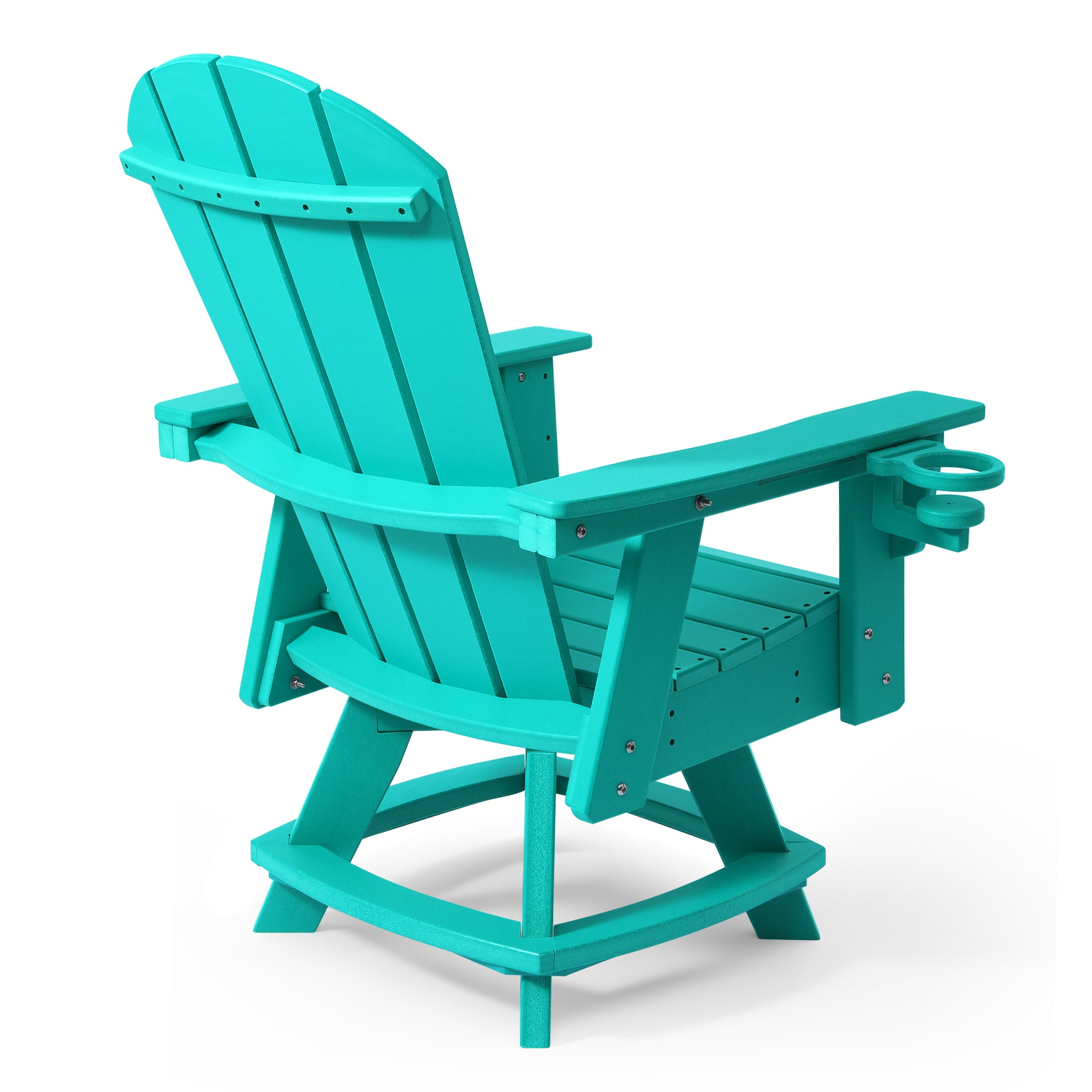 Paradise Outdoor HDPE Swivel Adirondack Patio Dining Chair With Cup Holder
