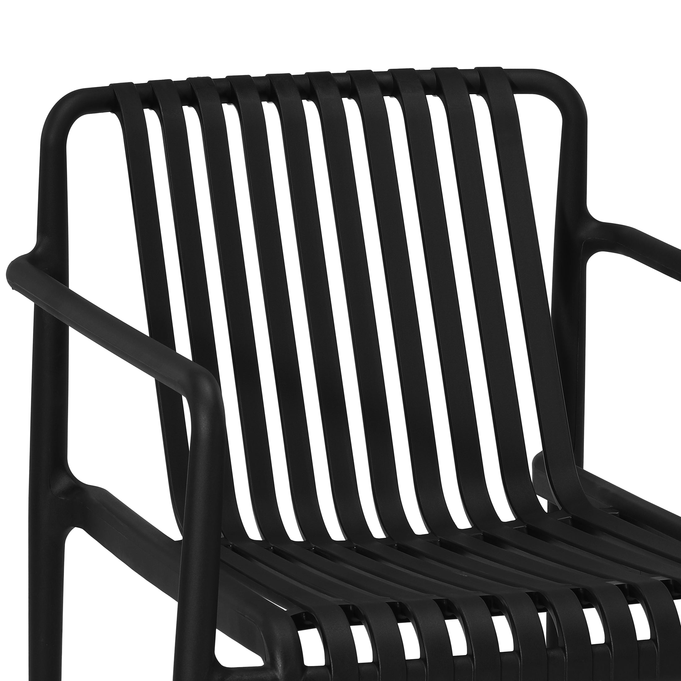 Sunshine Outdoor Modern Stackable Plastic Patio Club Armchairs (Set of 2)