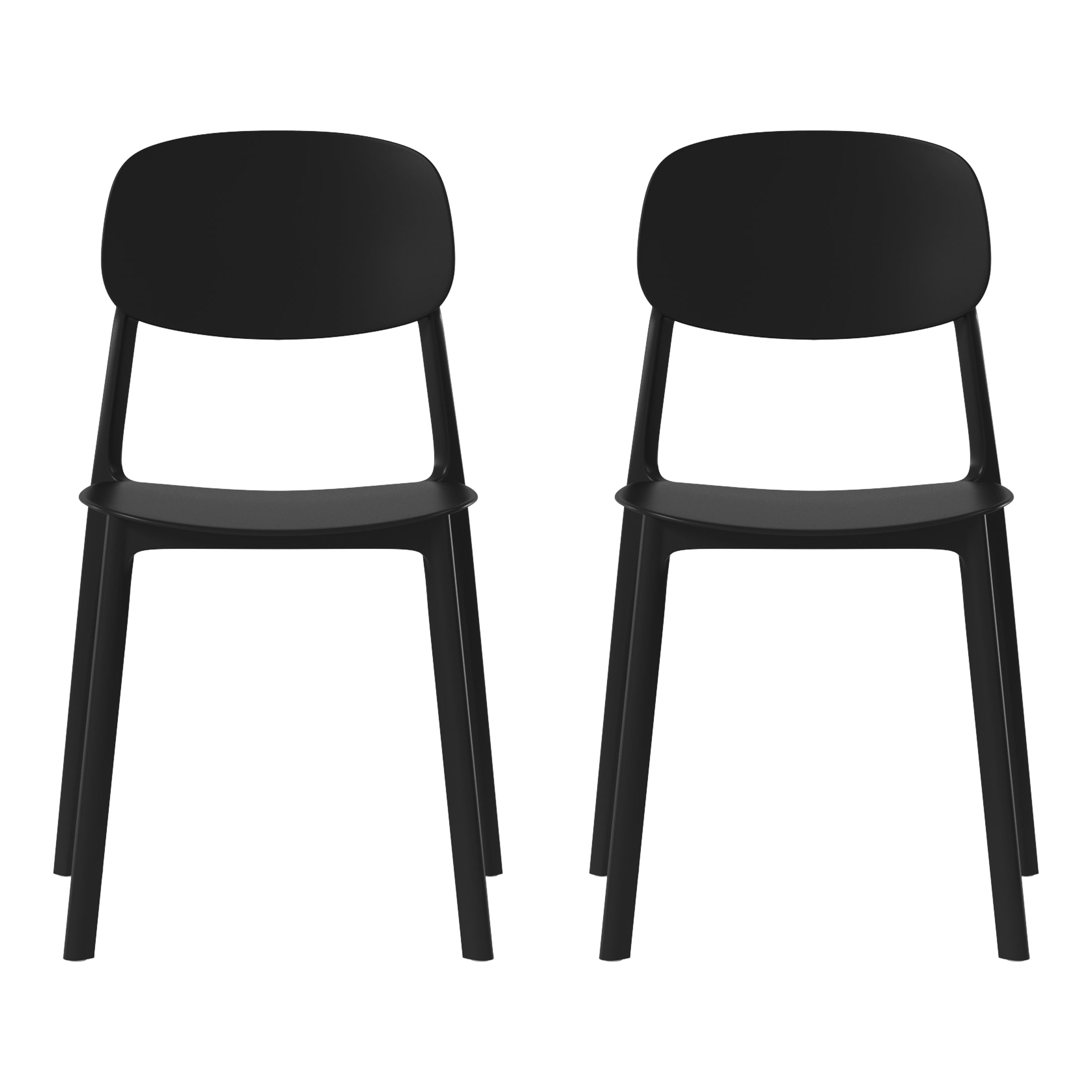 Sunshine Modern Stackable Polypropylene Plastic Patio Dining Chair (Set of 2)