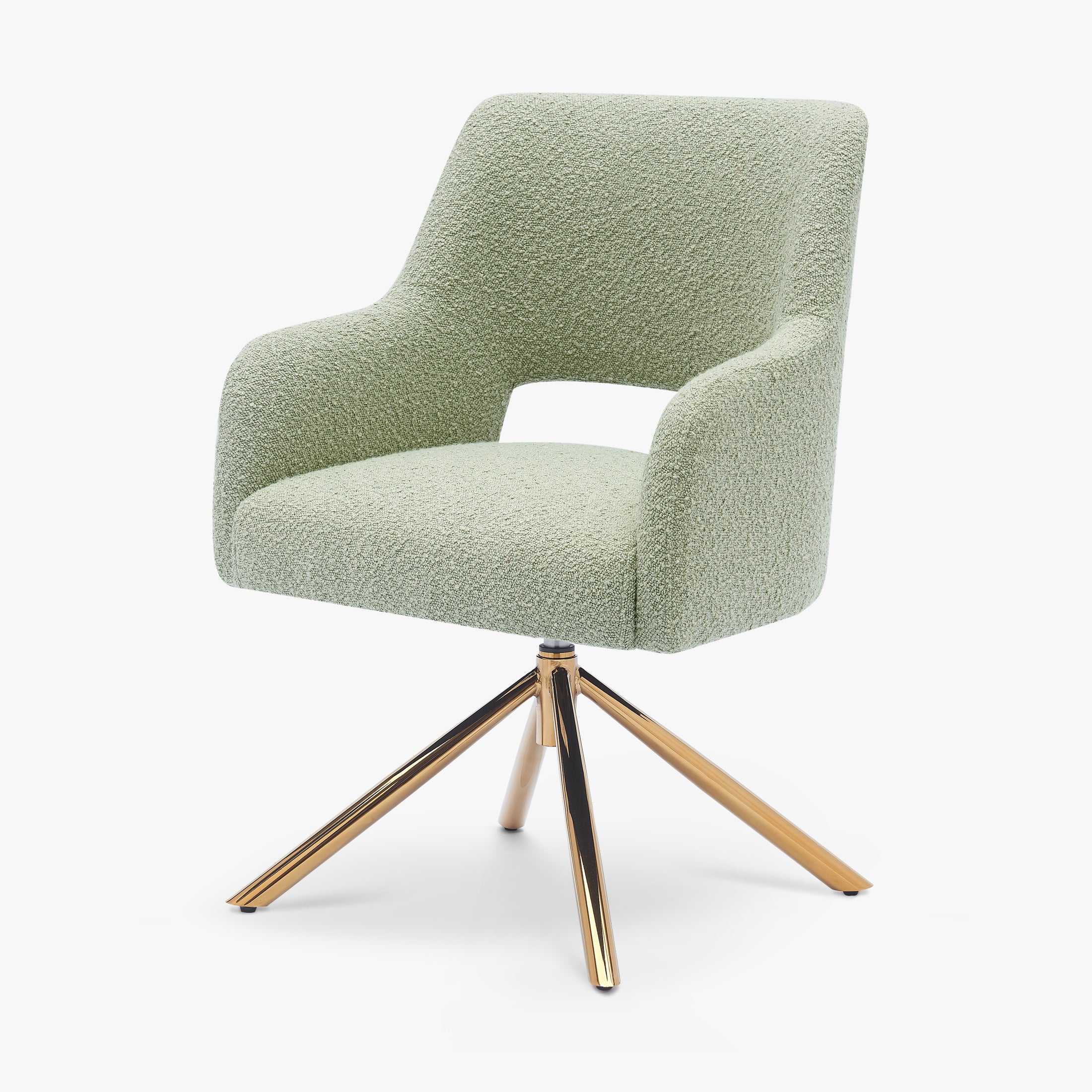 Amélie Mid-Century Modern Wide Boucle Swivel Vanity Chair