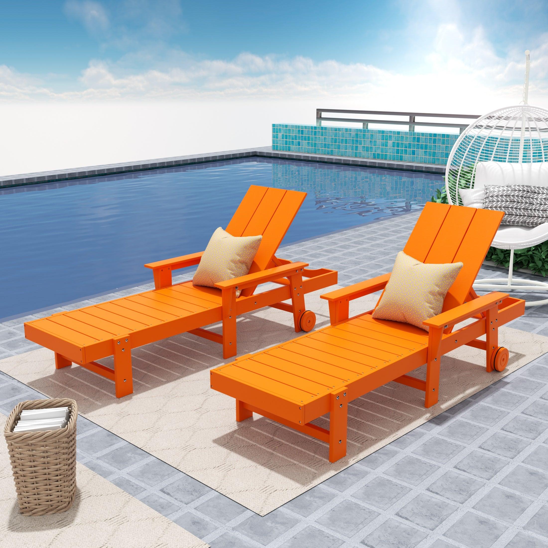 Orange outdoor chaise lounge online